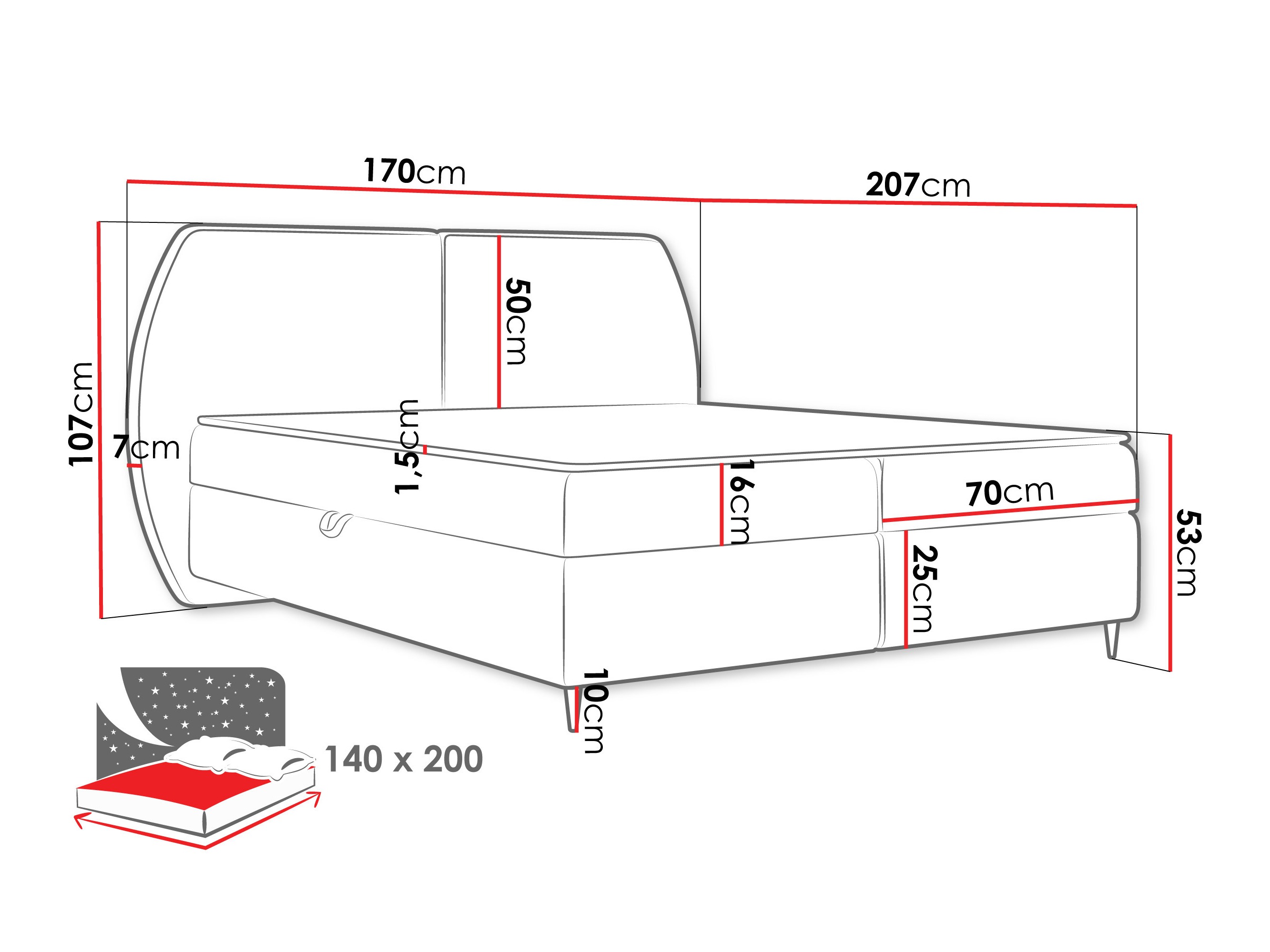 Boxspring krevet Stonecrest 110 (Wave 17)