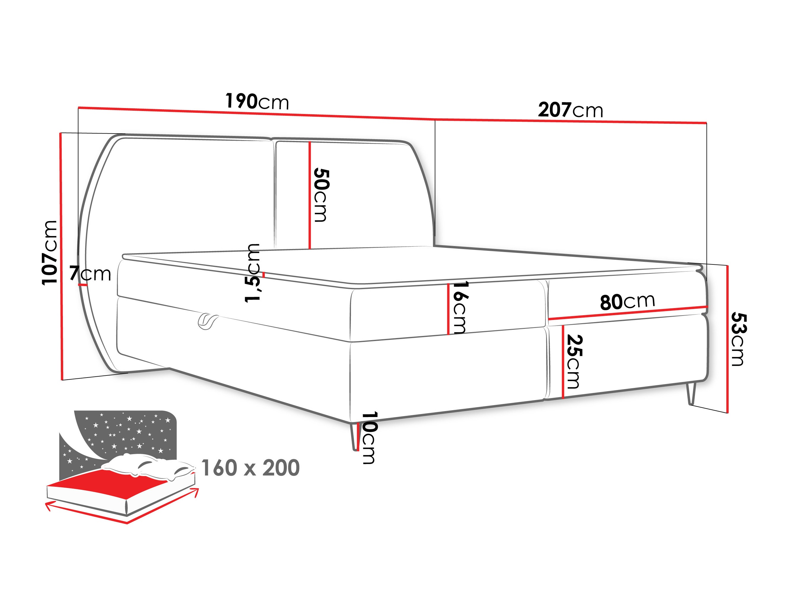 Boxspring krevet Stonecrest 110 (Wave 17)