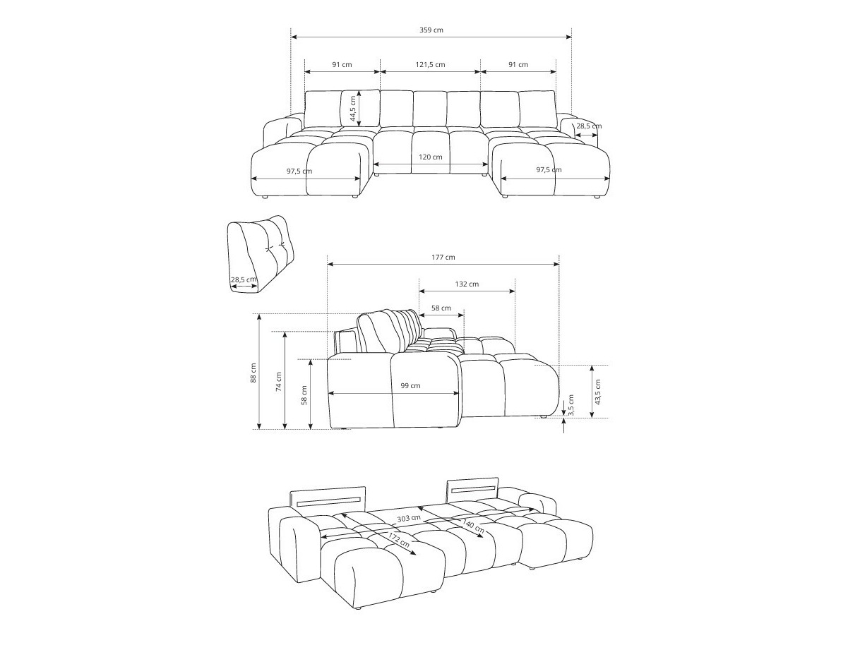 Ugaona sofa Kingston 198 (Curio 02)