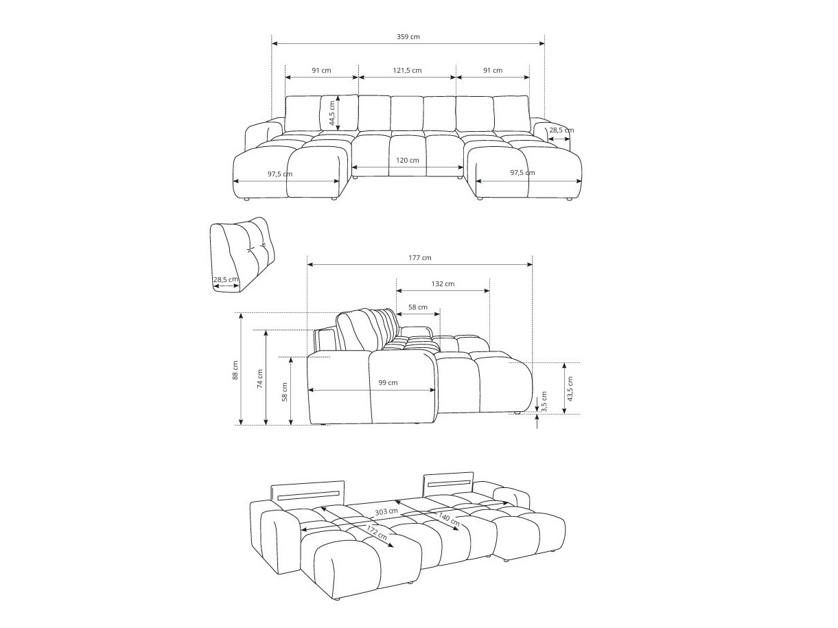 Ugaona sofa Kingston 198 (Curio 09)