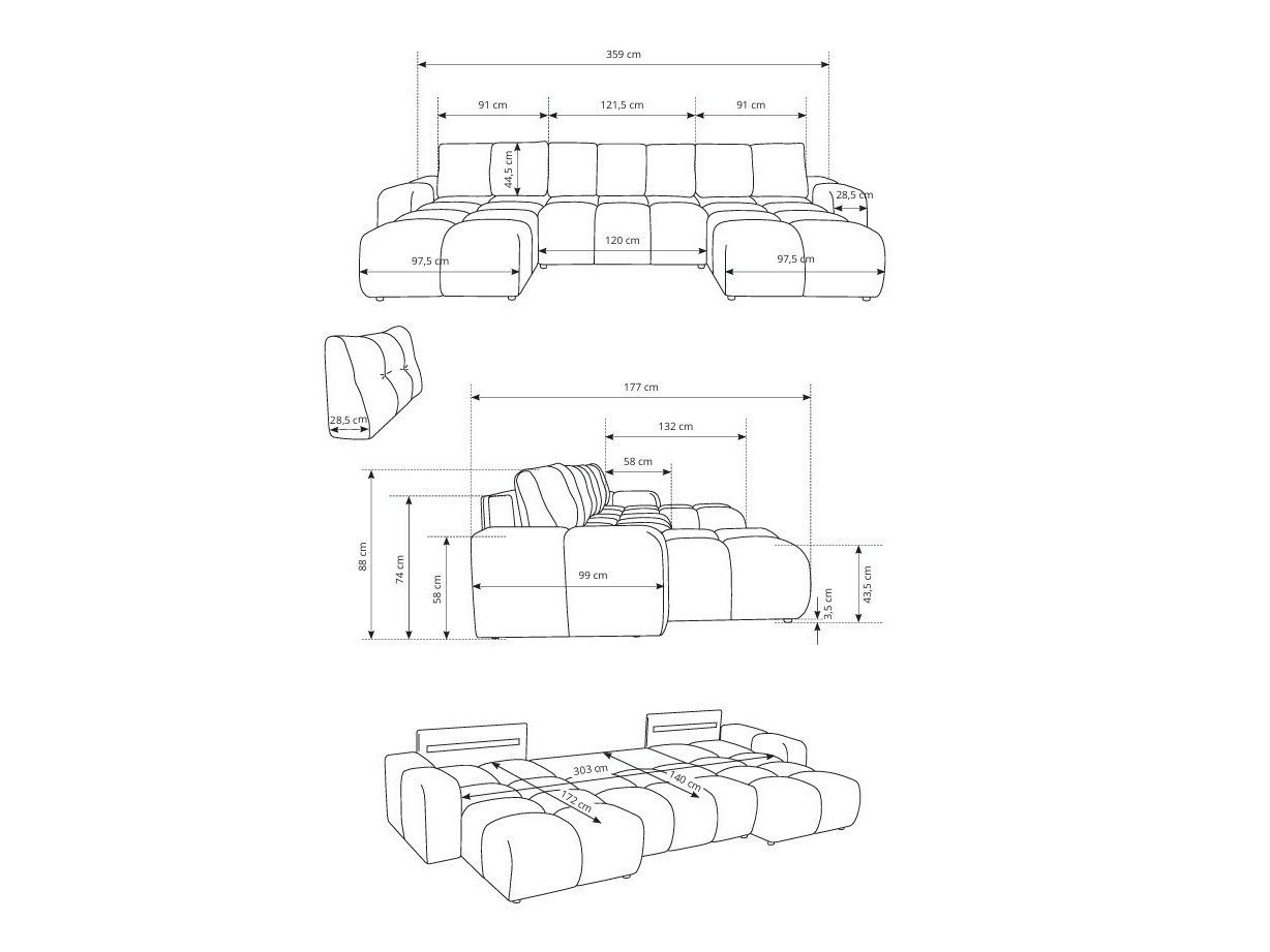 Ugaona sofa Kingston 198 (Curio 83)