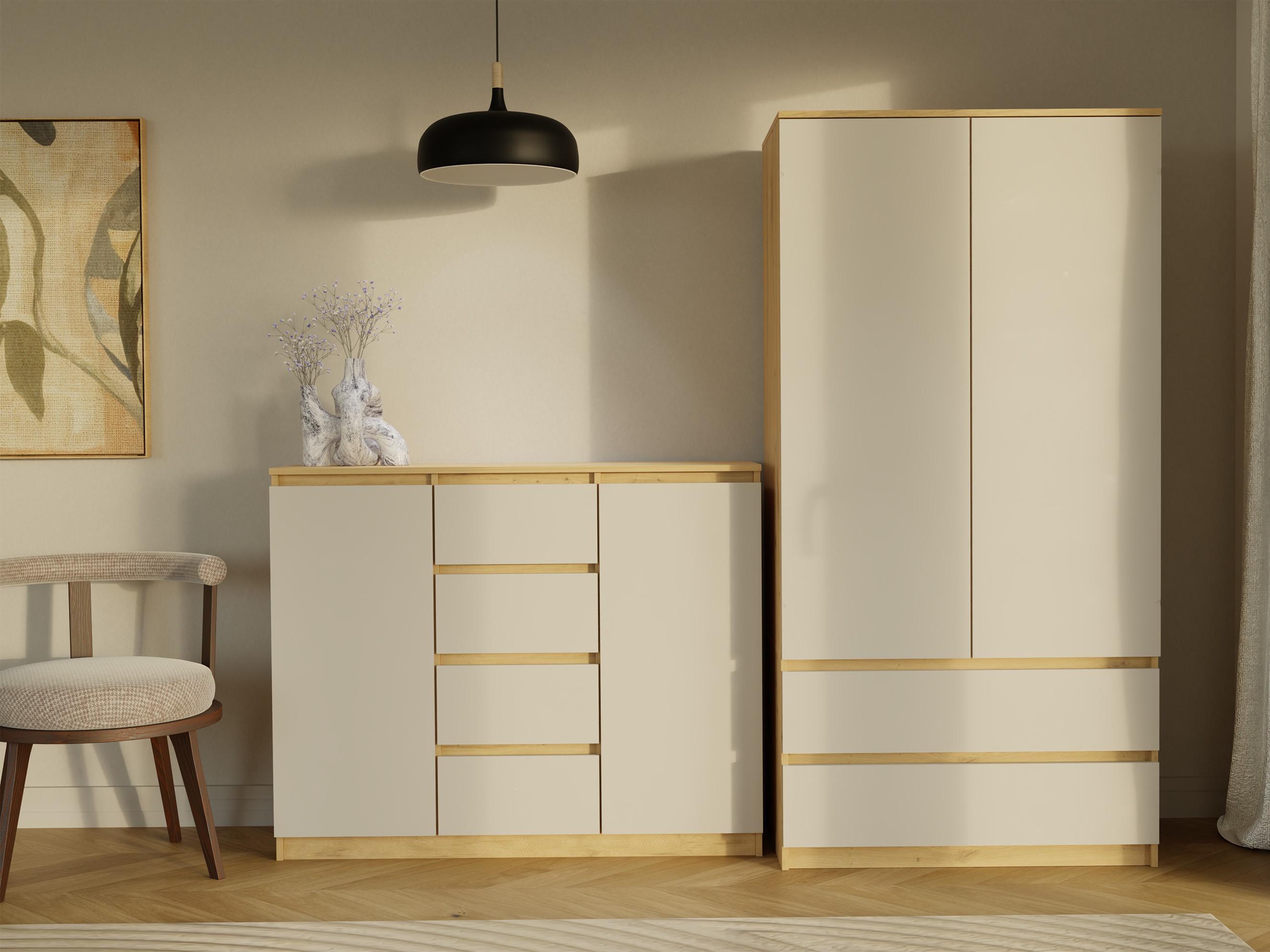 Komoda Elbvelu 113 (Zanatski hrast + Kašmir)