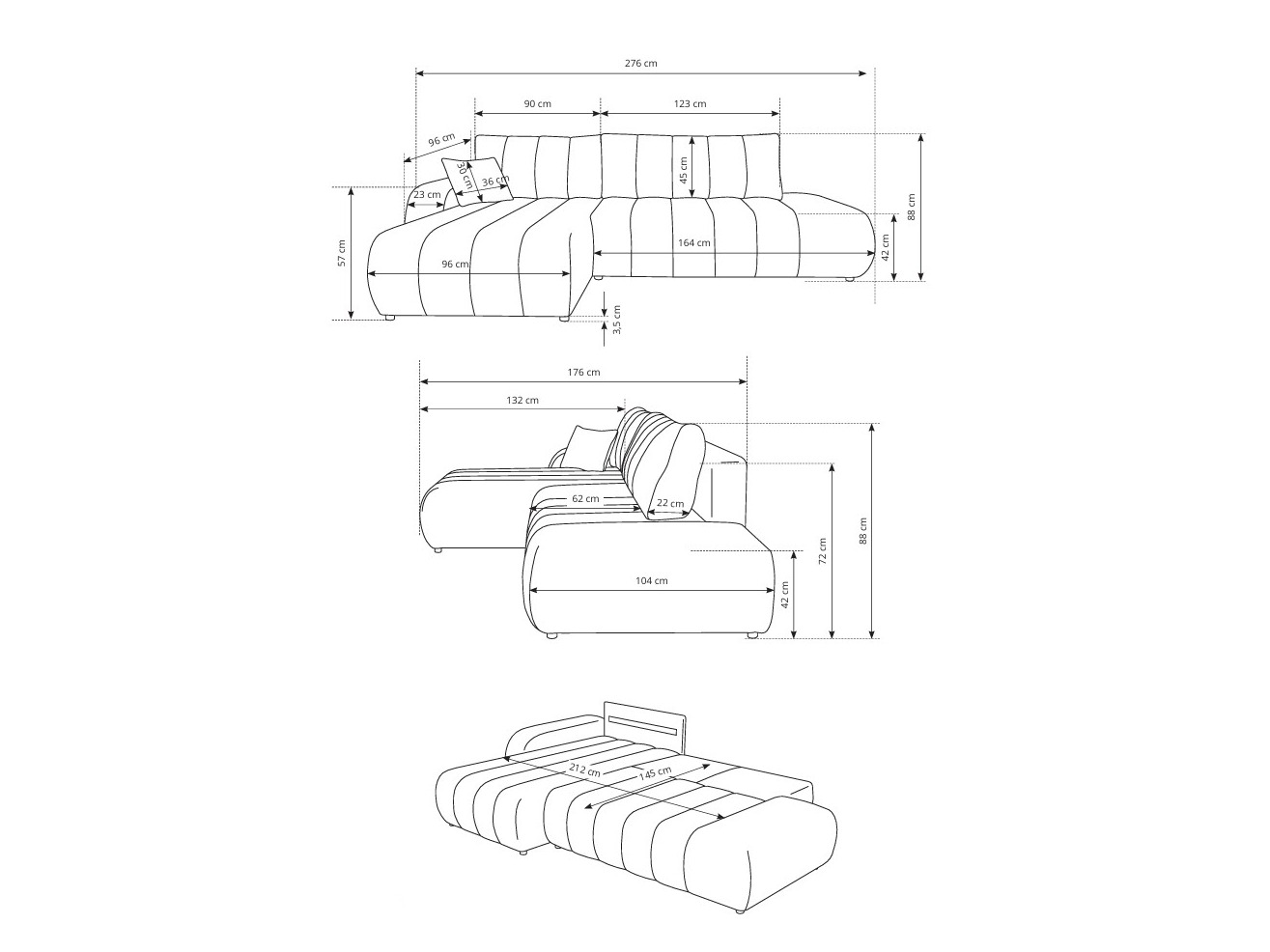 Ugaona sofa Kingston 152 (Lambi 04)