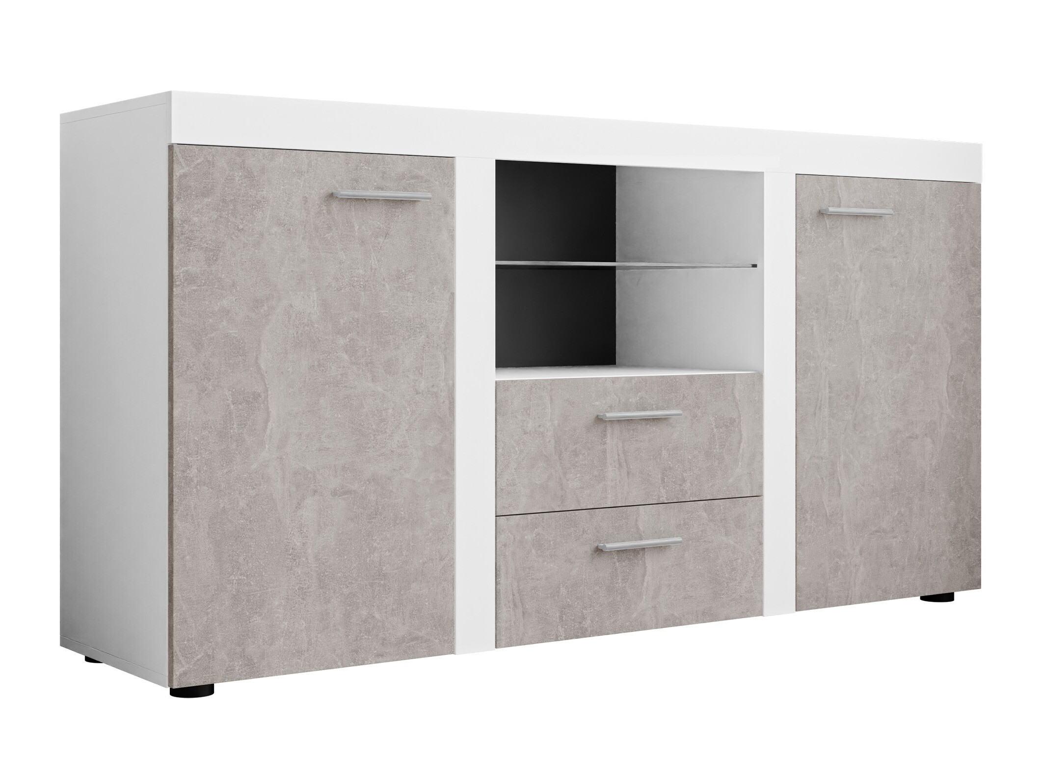 Komoda Univio (Belo + Beton)