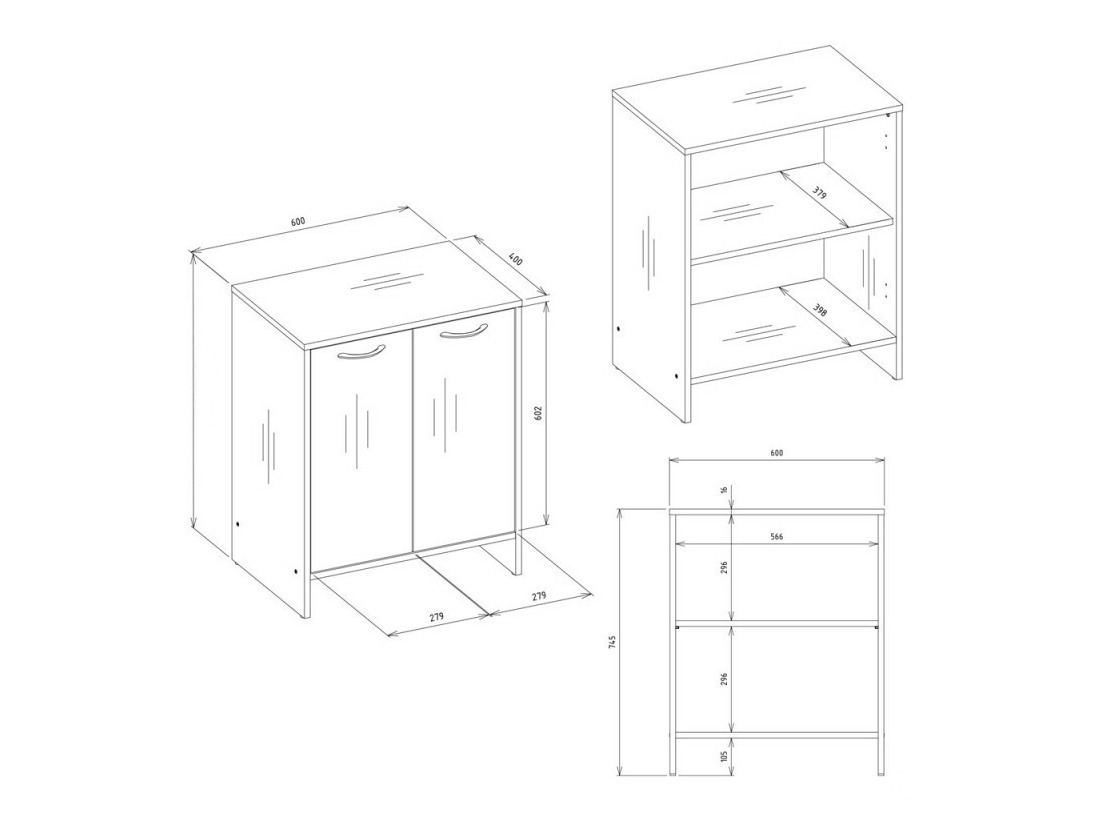 Samostojeći ormarić sa umivaonikom Servou 104