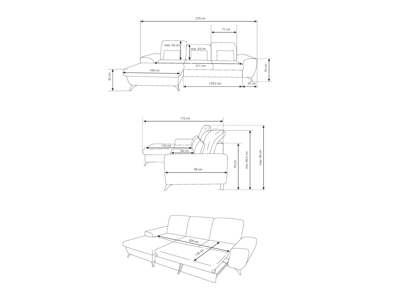Ugaona sofa Kingston 200 (Avra 01)