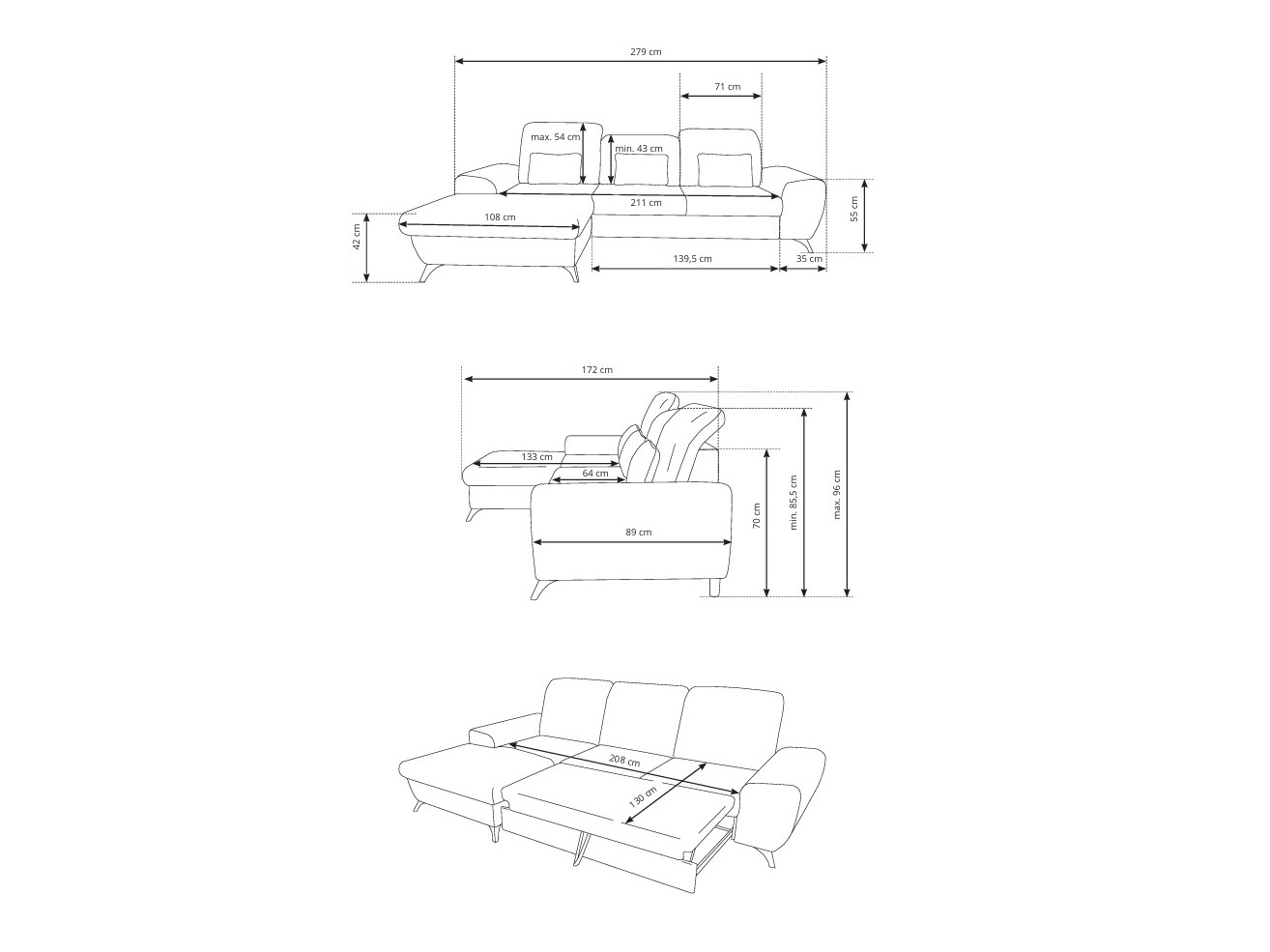 Ugaona sofa Kingston 200 (Avra 01)