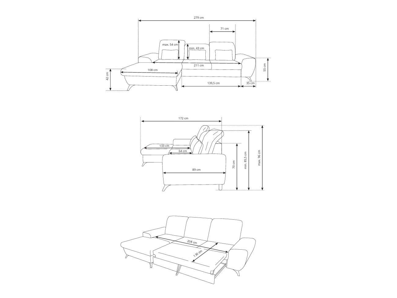 Ugaona sofa Kingston 200 (Avra 03)