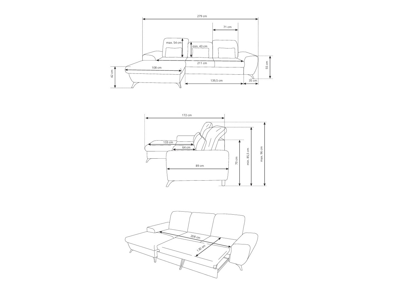 Ugaona sofa Kingston 200 (Avra 10)