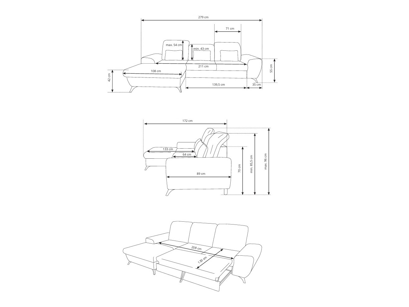 Ugaona sofa Kingston 200 (Avra 14)