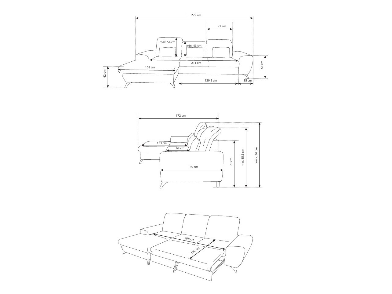 Ugaona sofa Kingston 200 (Avra 14)
