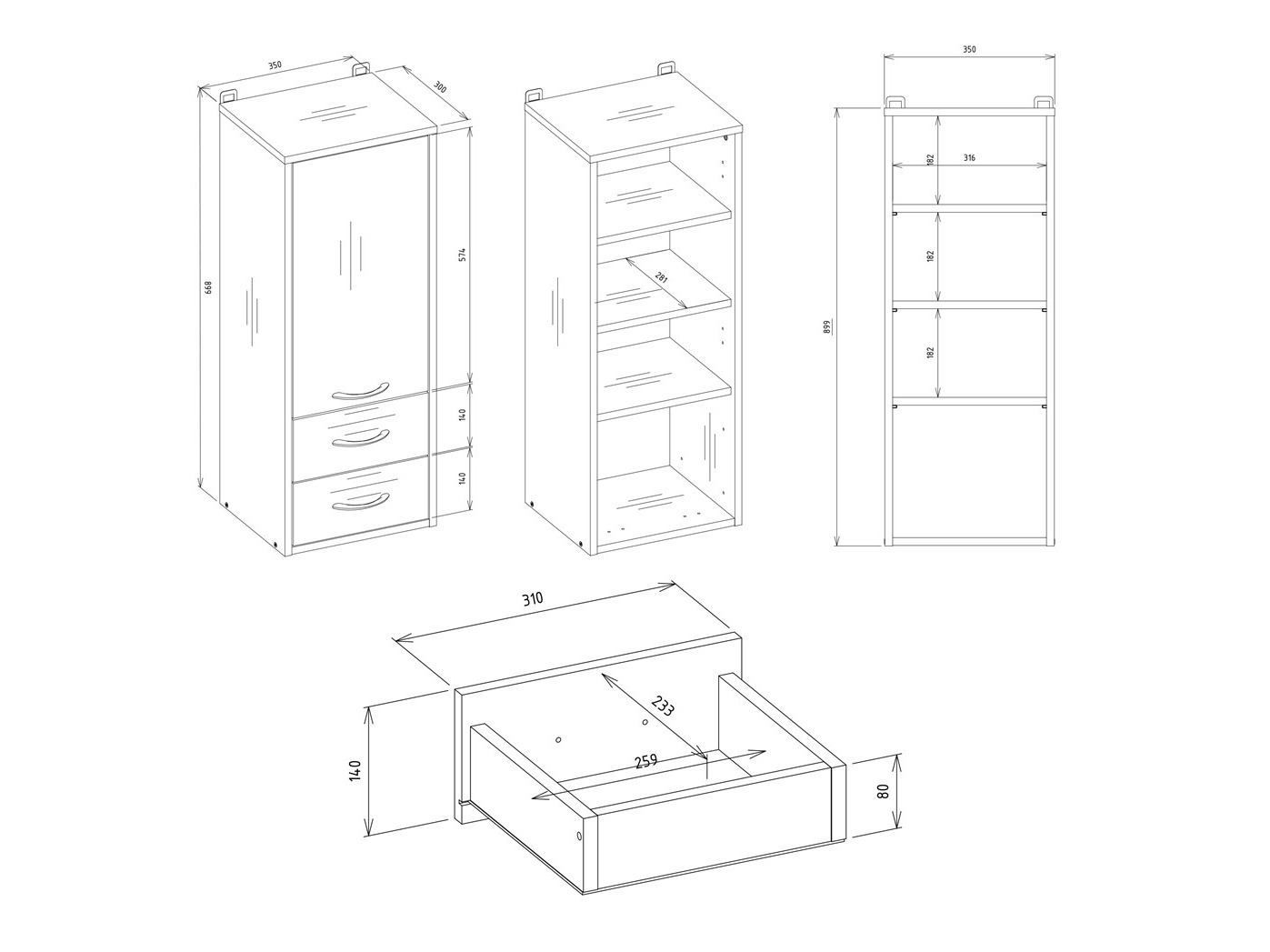Viseći ormarić za kupatilo Servou 105
