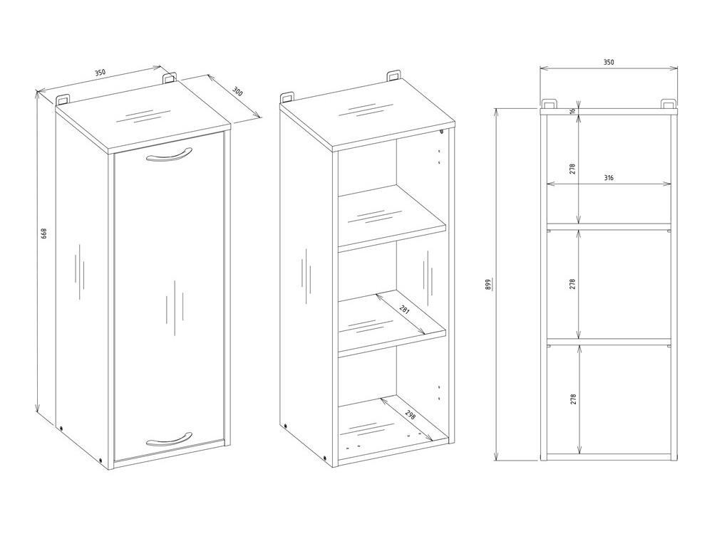 Viseći ormarić za kupatilo Servou 107