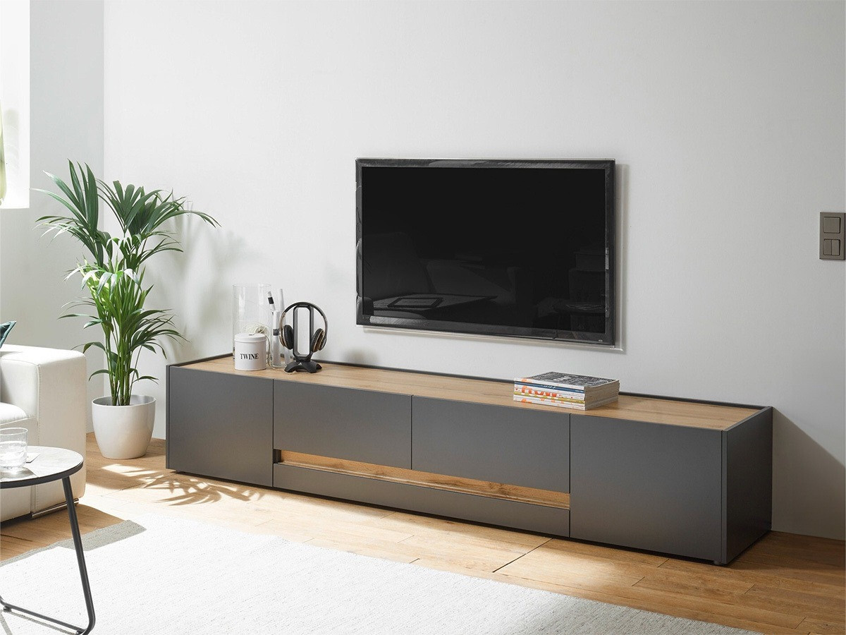 TV komoda Elbsori 116 (Antracit + Hrast Votan)