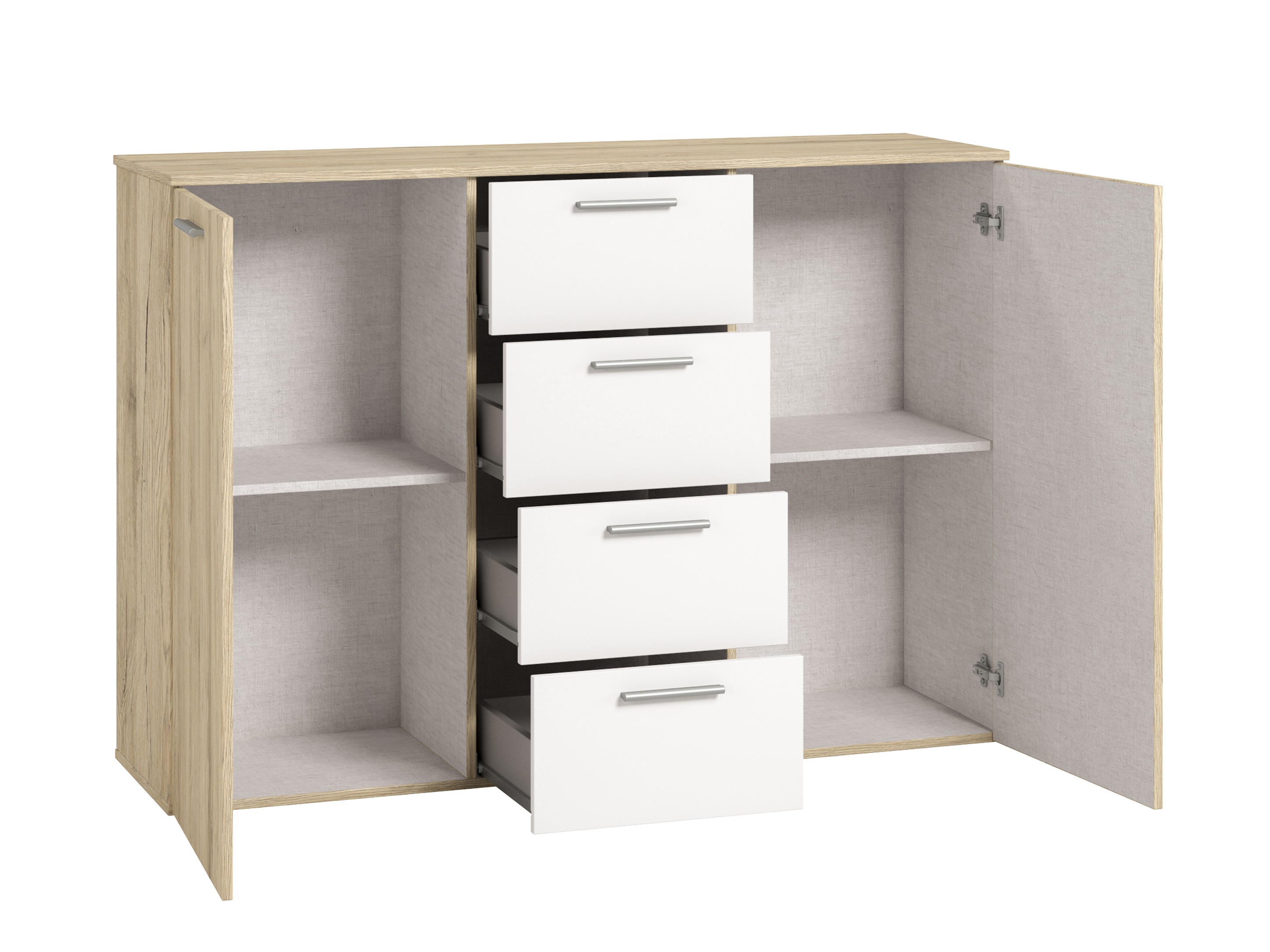 Komoda Melvele 101 (Hrast San Remo + Belo)