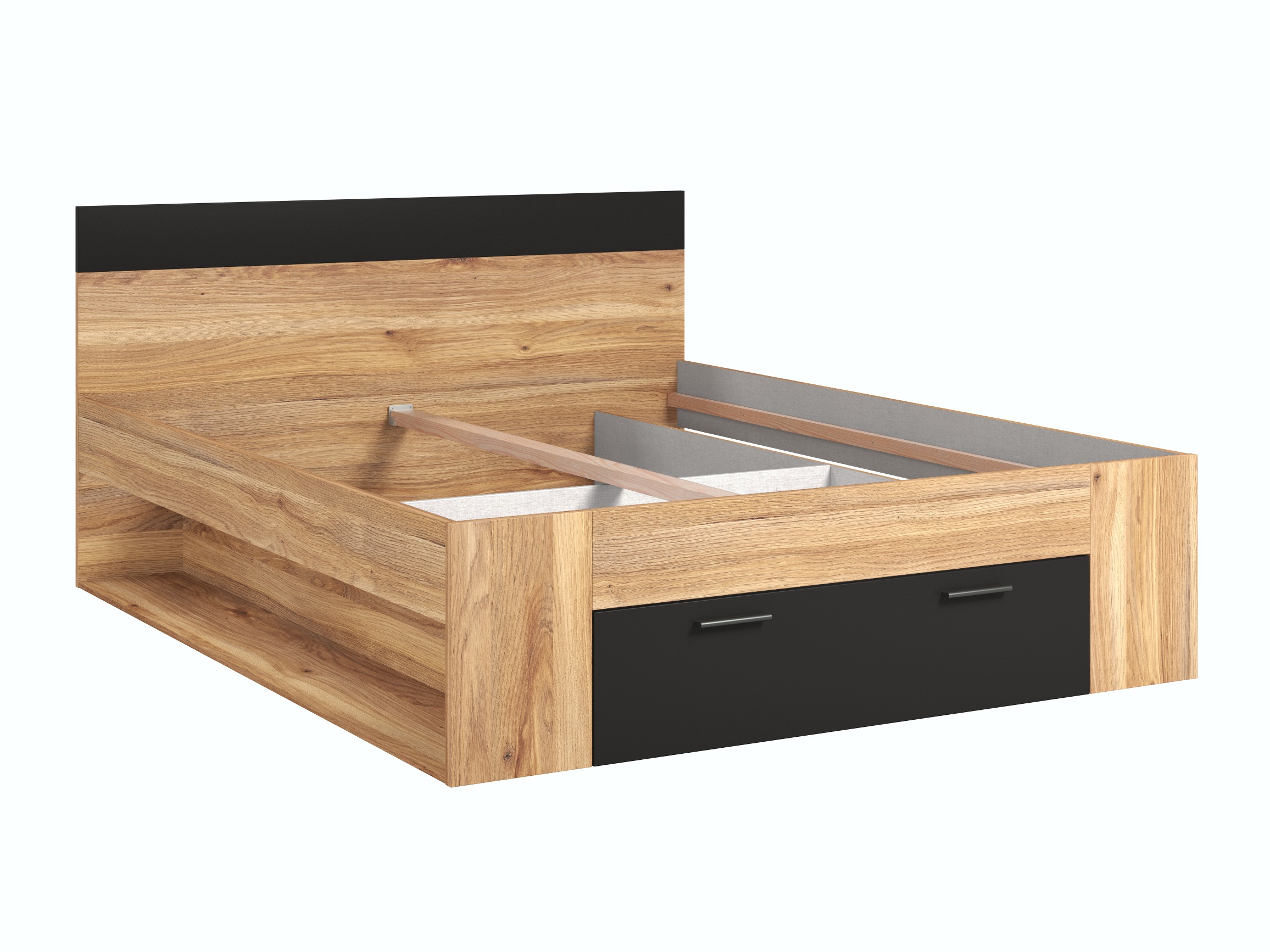 Krevet Melvele 108 (Hrast + Crno)