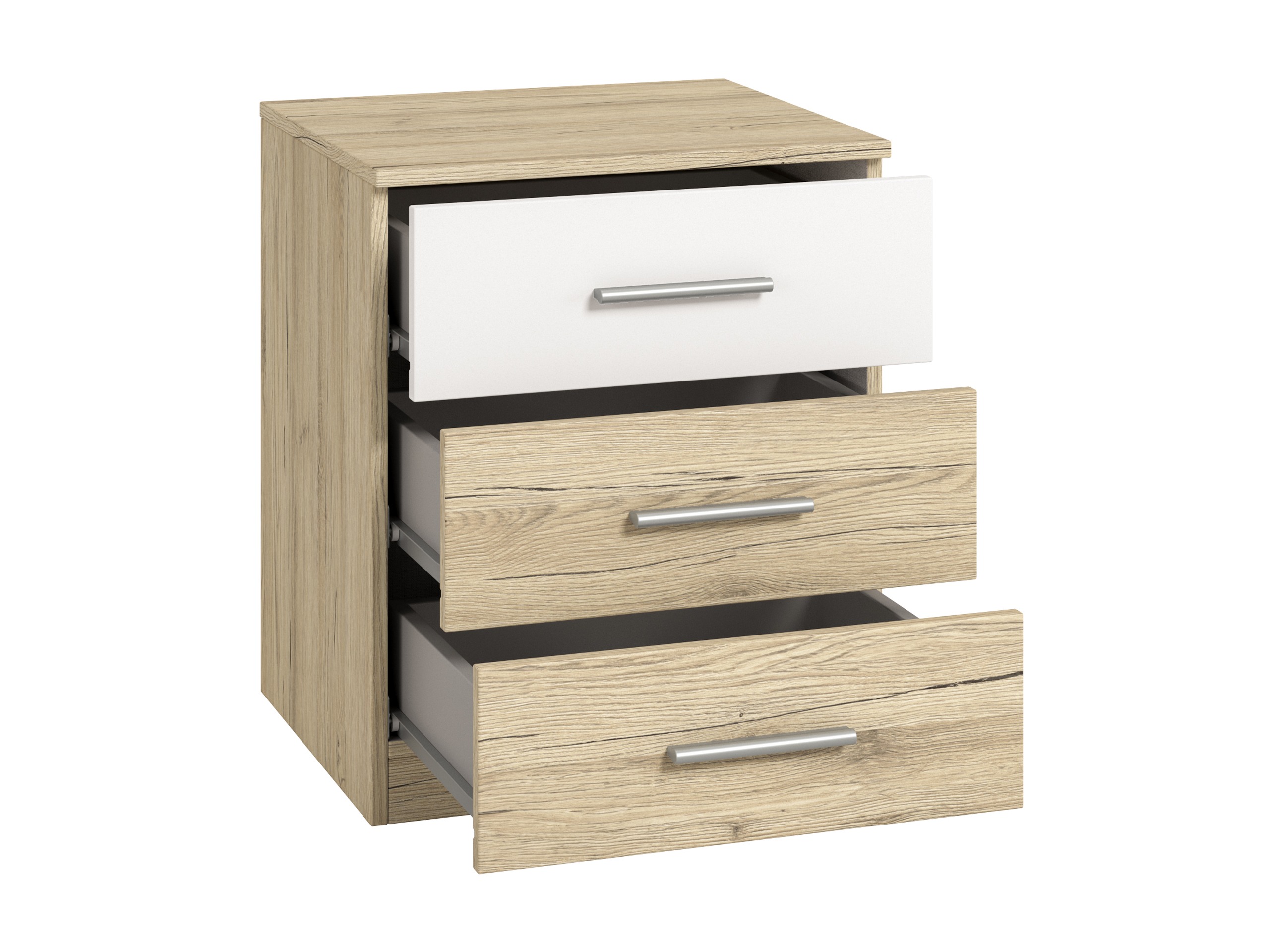 Noćni ormarić Melvele 100 (Hrast San Remo + Belo)