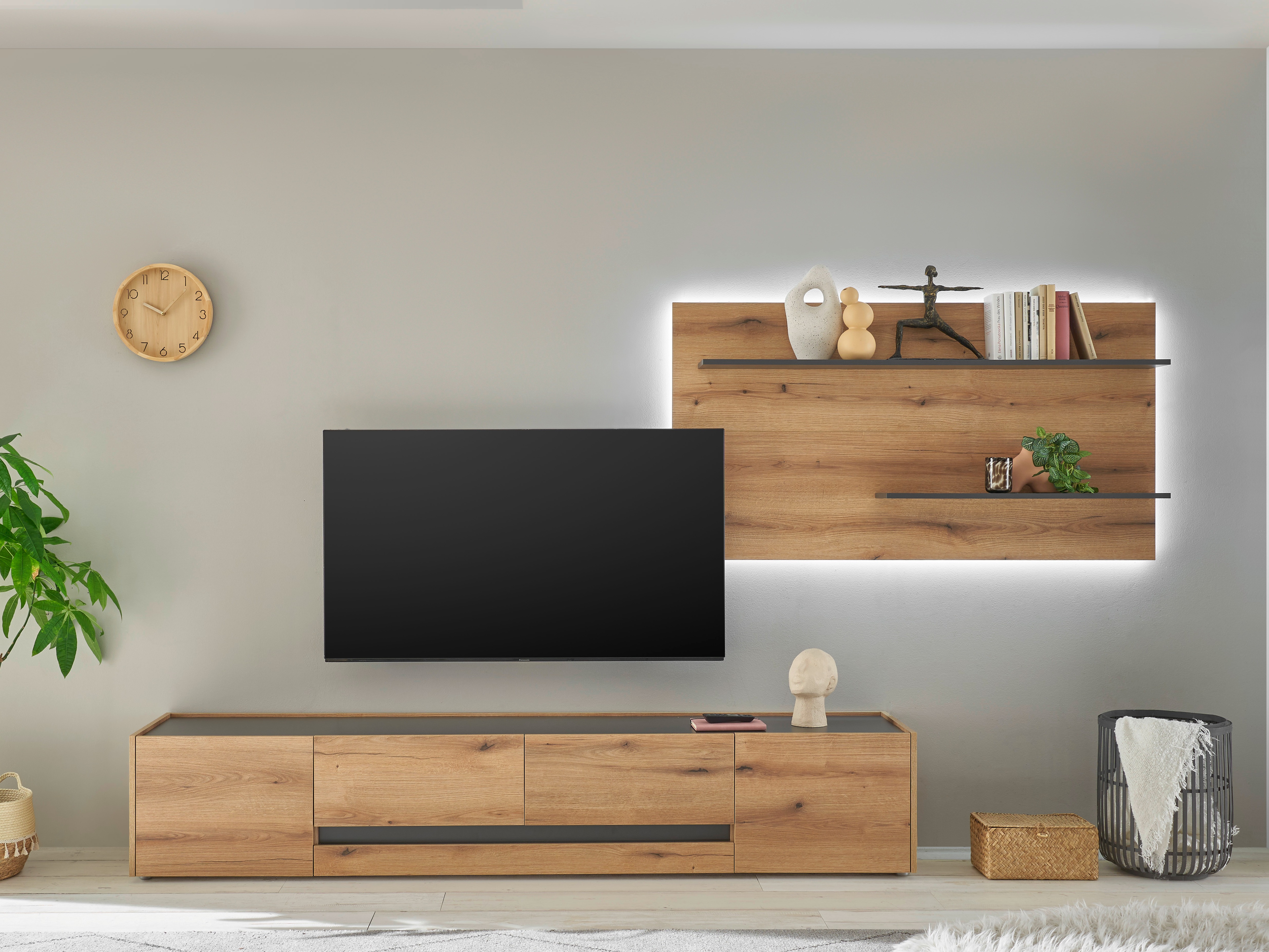 Set za dnevnu sobu Elbsori 124 (Hrast + Antracit)