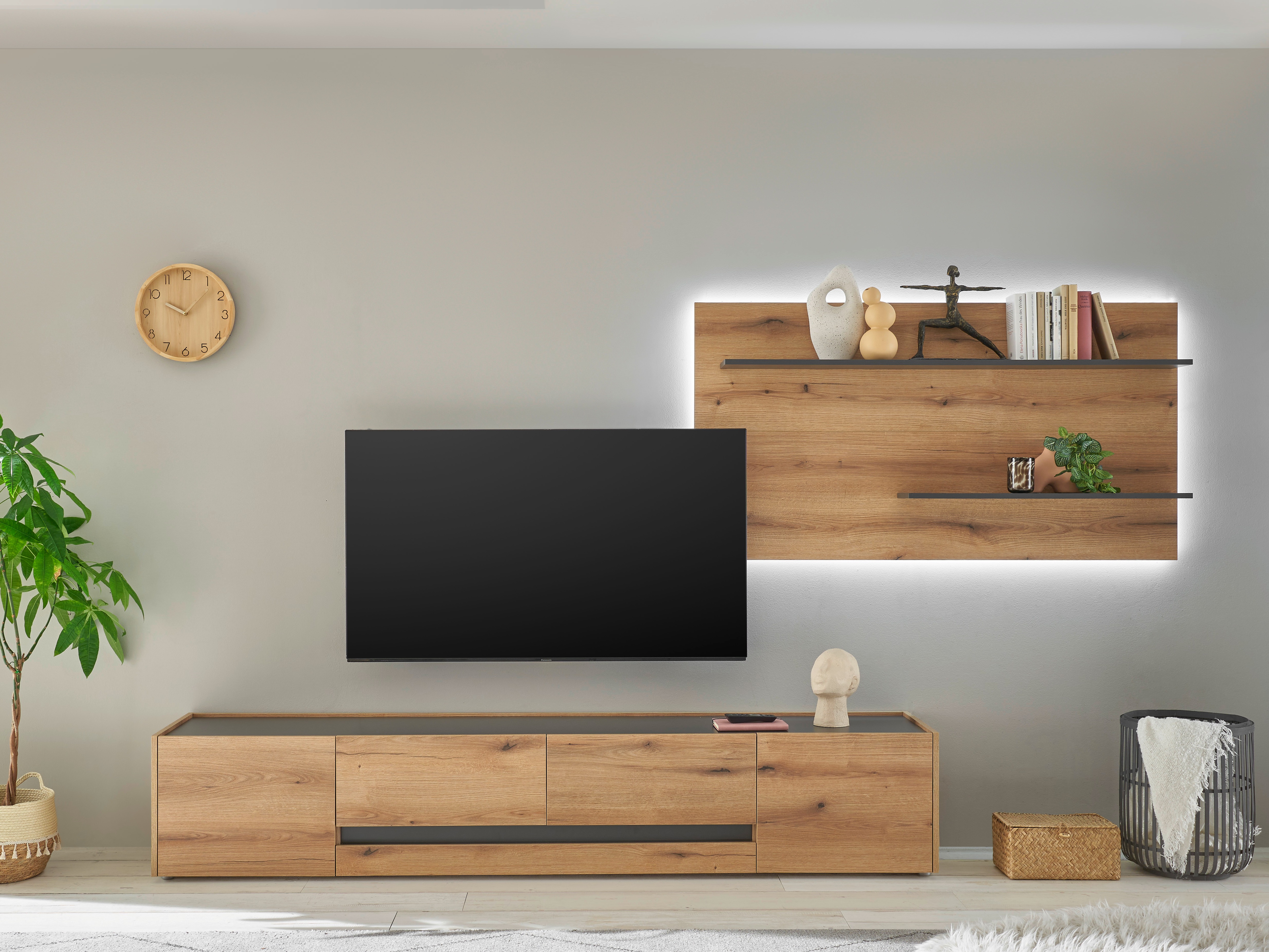 Set za dnevnu sobu Elbsori 124 (Hrast + Antracit)