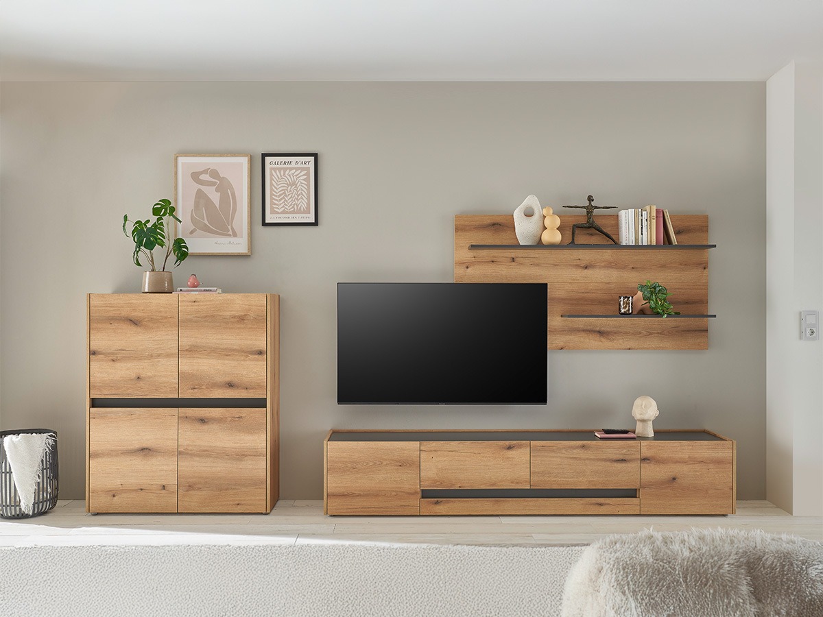 Set za dnevnu sobu Elbsori 127 (Hrast + Antracit)