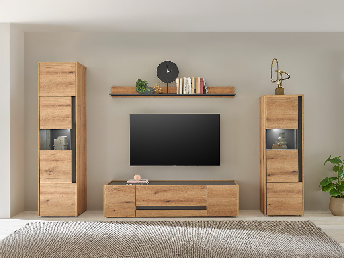 Set za dnevnu sobu Elbsori 130 (Hrast + Antracit)
