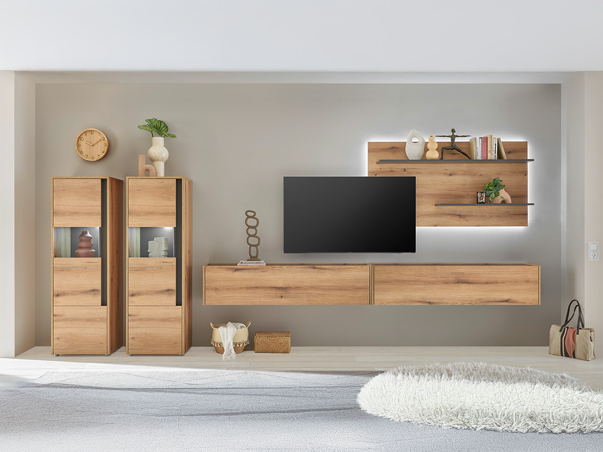Set za dnevnu sobu Elbsori 135 (Hrast + Antracit)