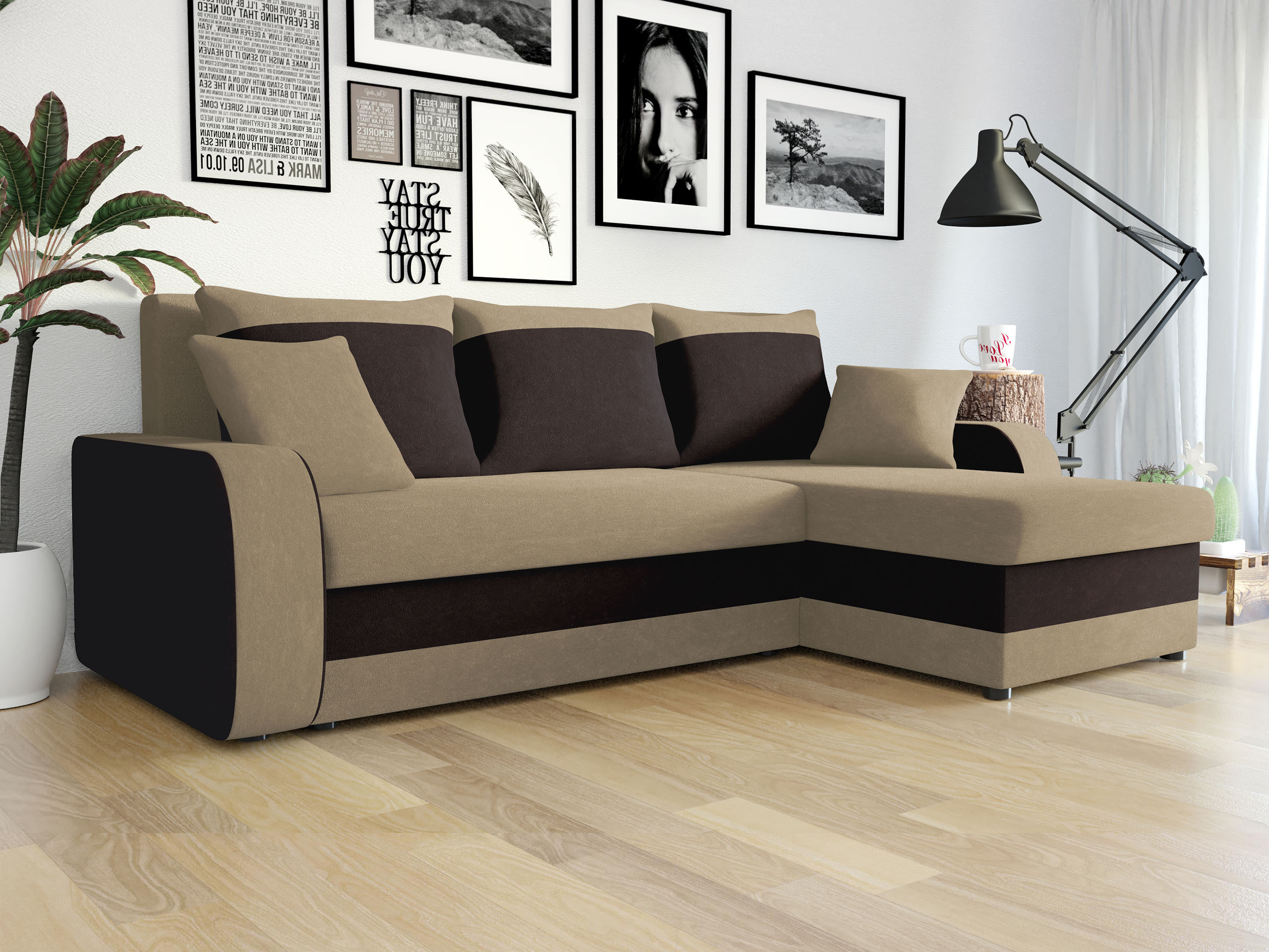 Ugaona sofa Comfivo 203 (Alova 07 + Alova 68)