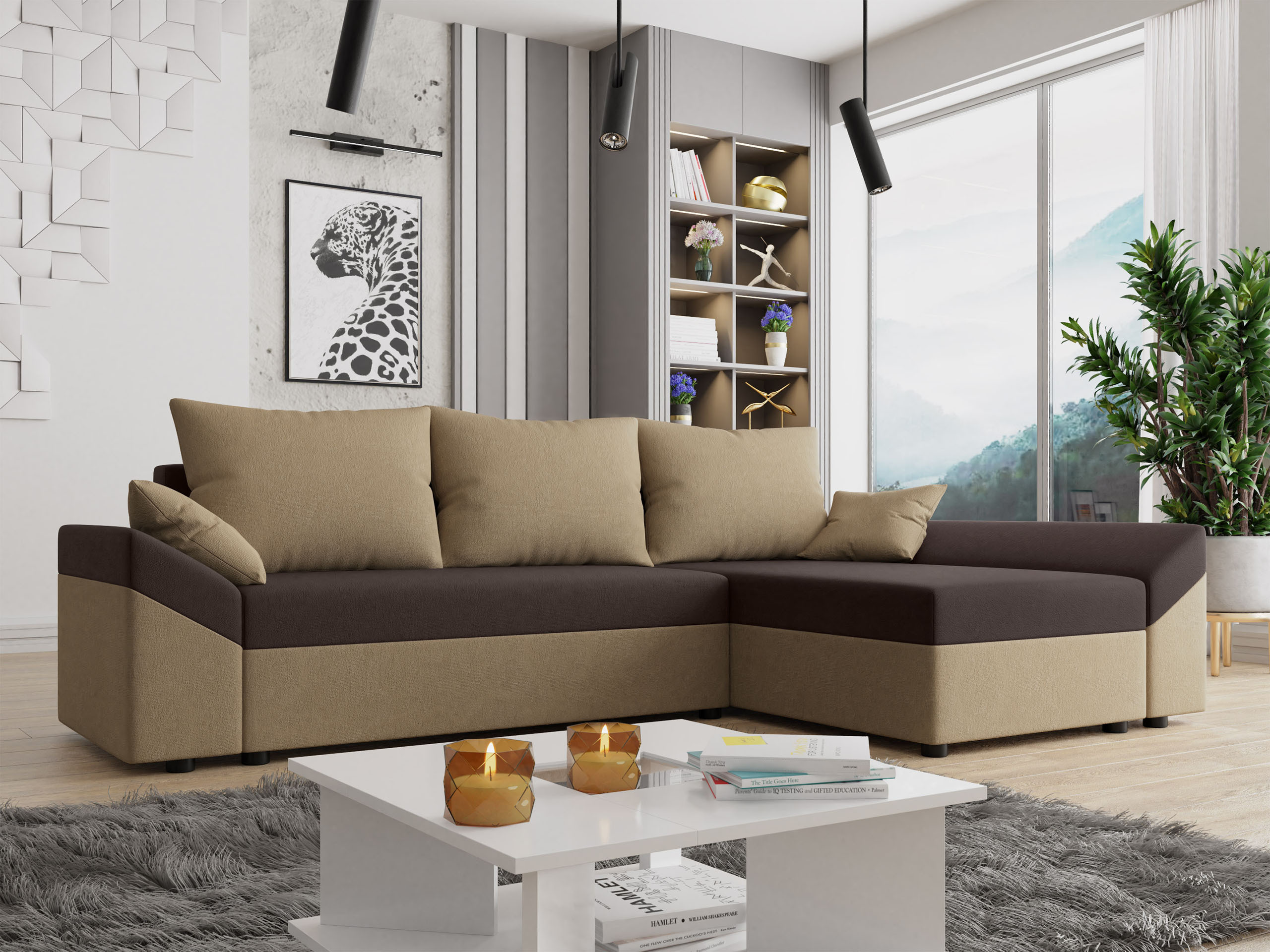 Ugaona sofa Memphis 104 (Alova 07 + Alova 68)
