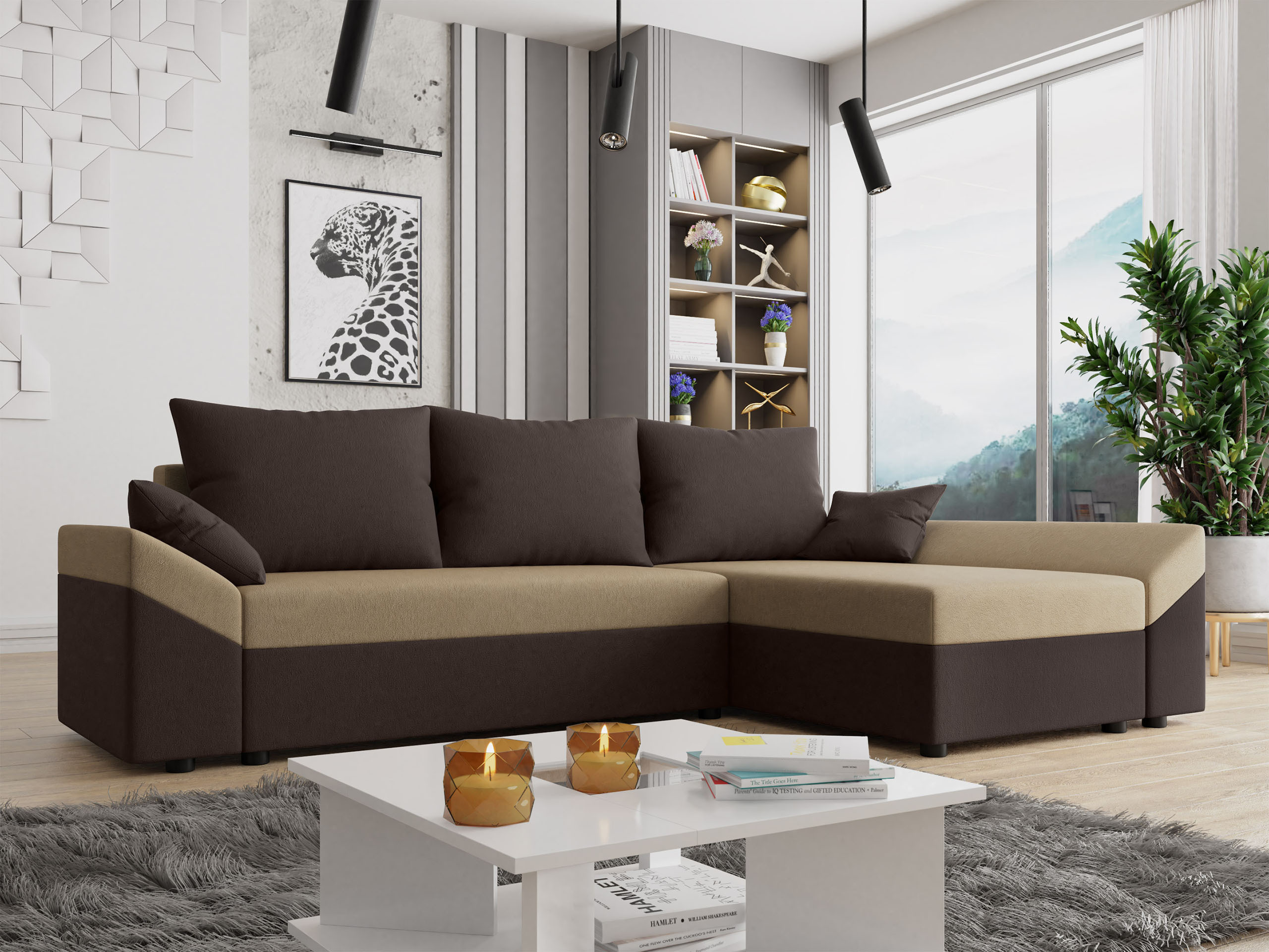 Ugaona sofa Memphis 104 (Alova 68 + Alova 07)