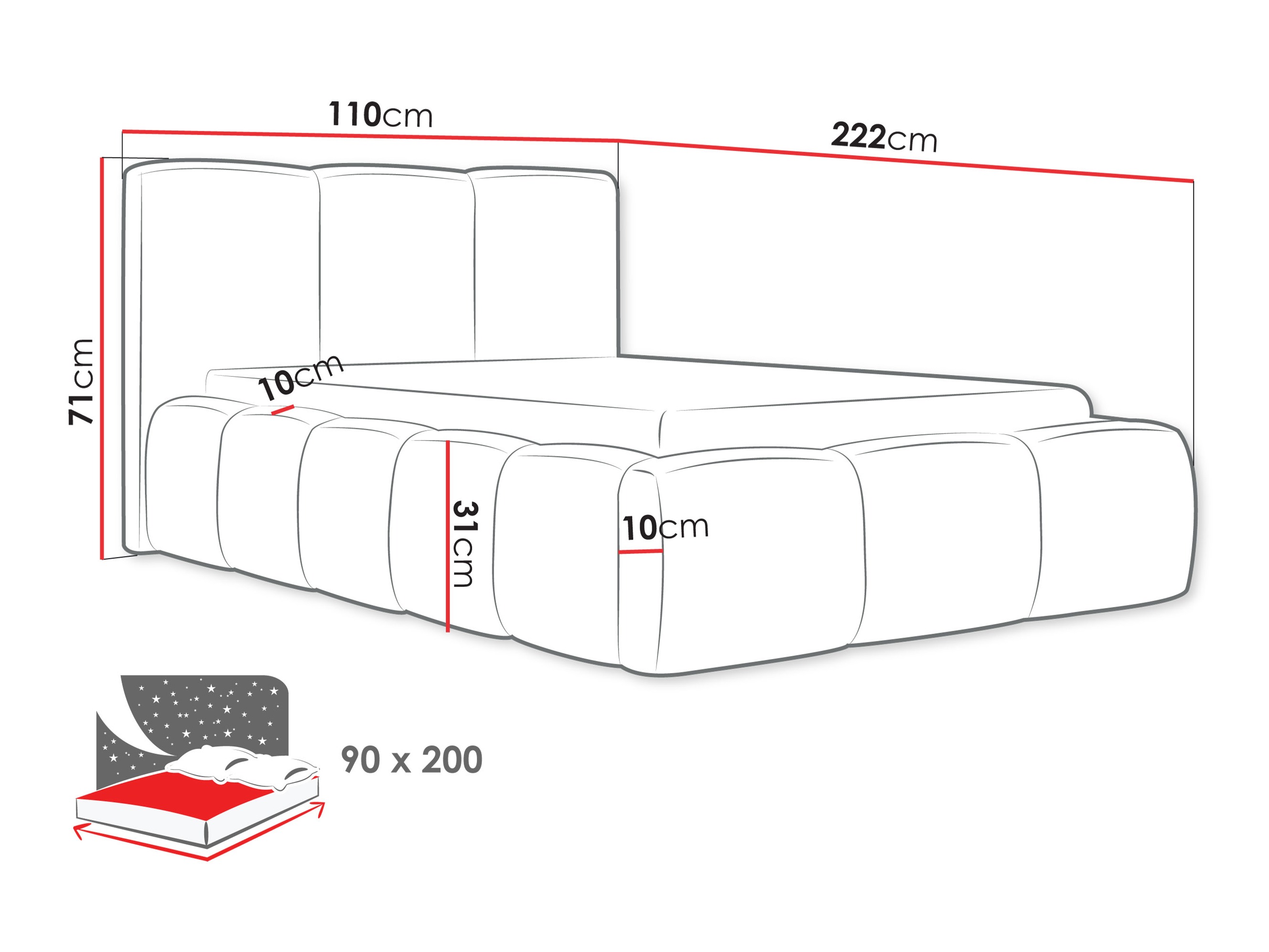 Krevet TrendyNest 118 (Kronos 19)
