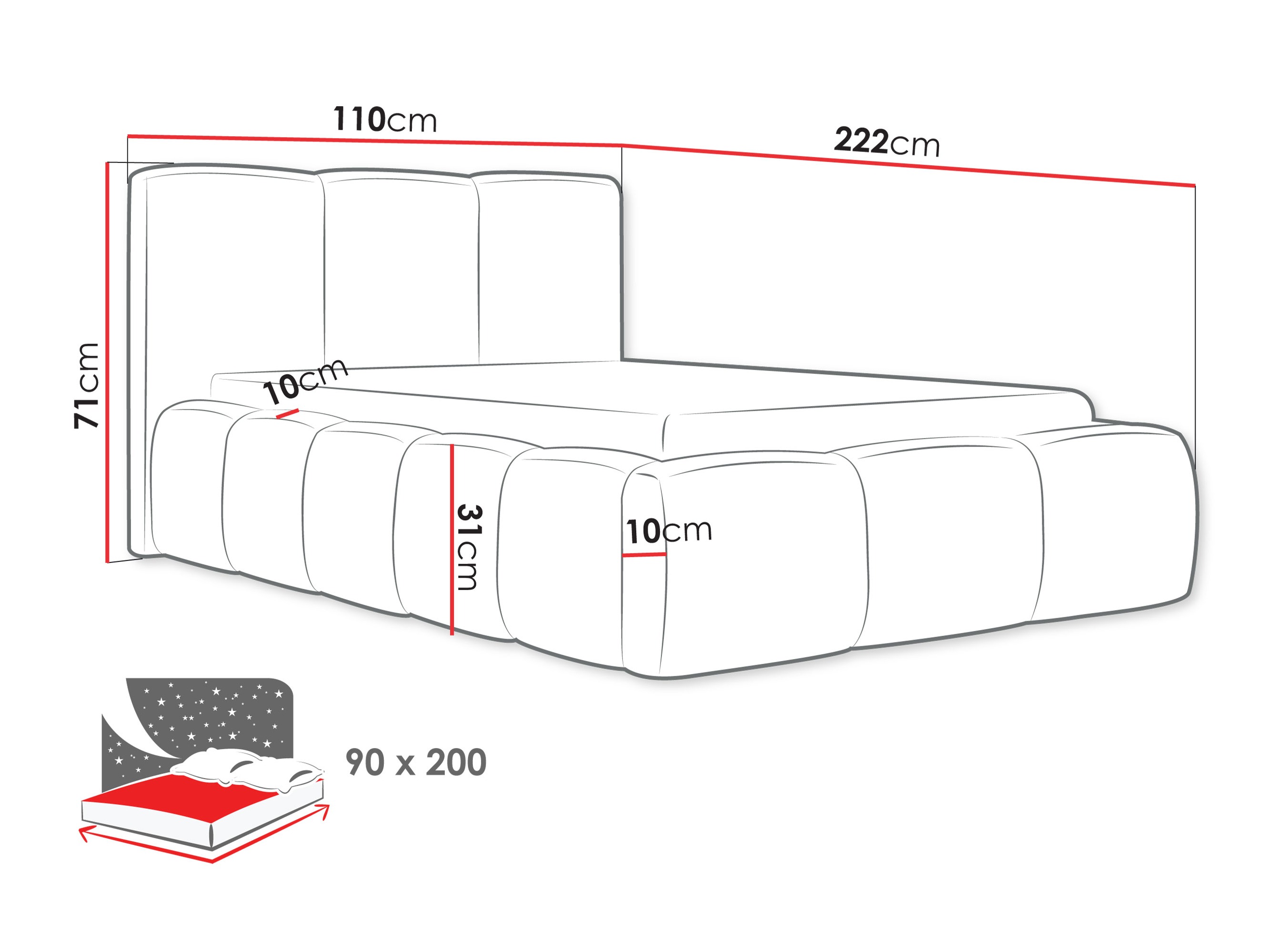 Krevet TrendyNest 118 (Kronos 29)