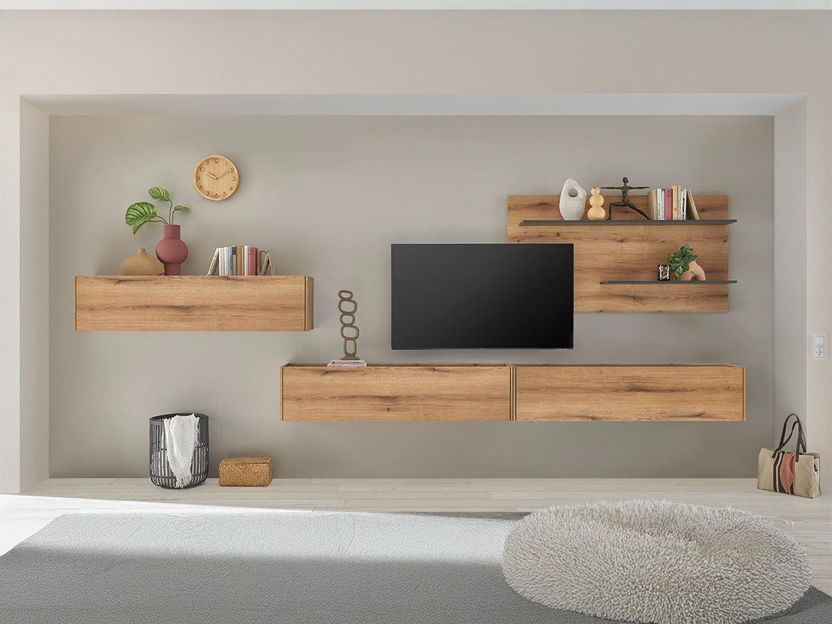 Set za dnevnu sobu Elbsori 121 (Hrast + Antracit)
