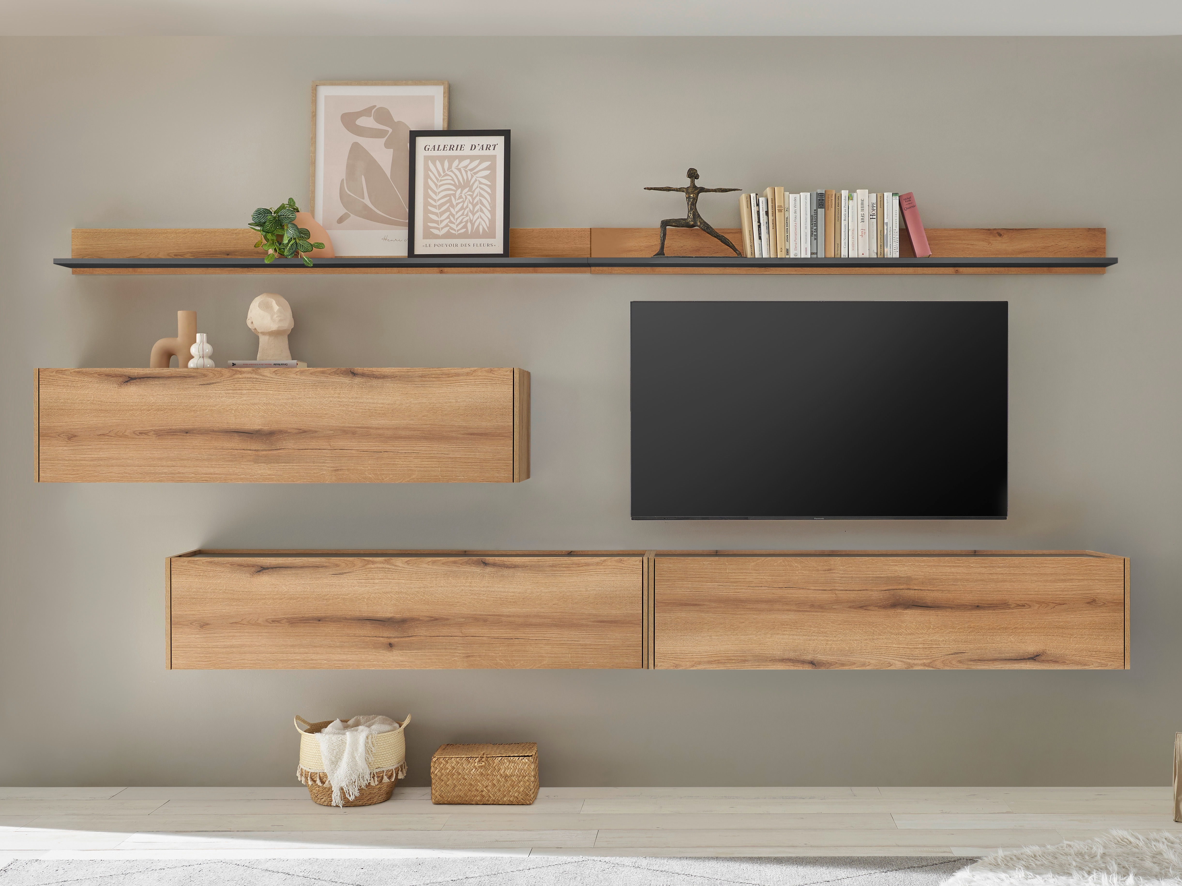 Set za dnevnu sobu Elbsori 142 (Hrast + Antracit)