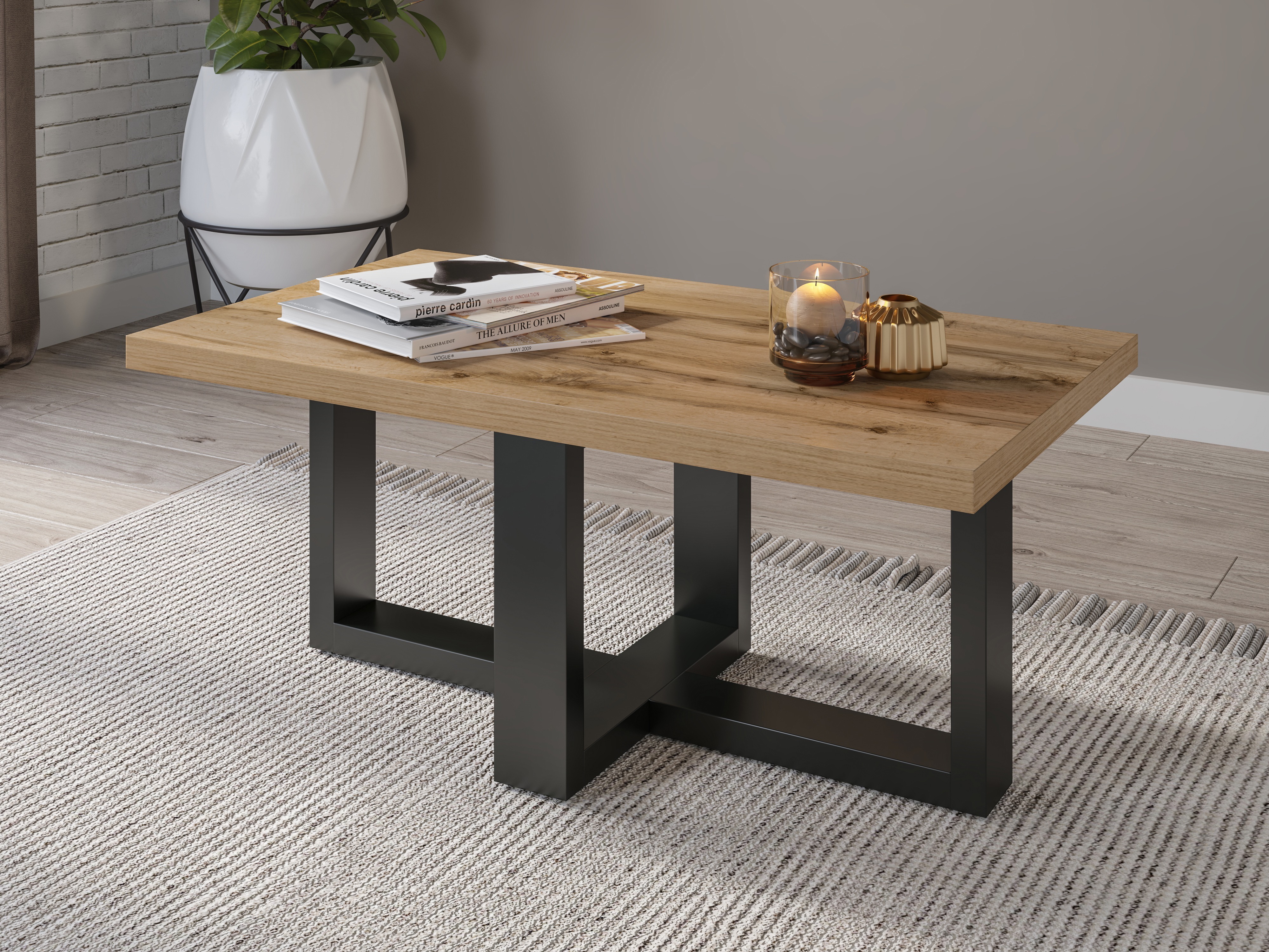 Stočić za kafu Austin 317 (Crno + Вотан храст)