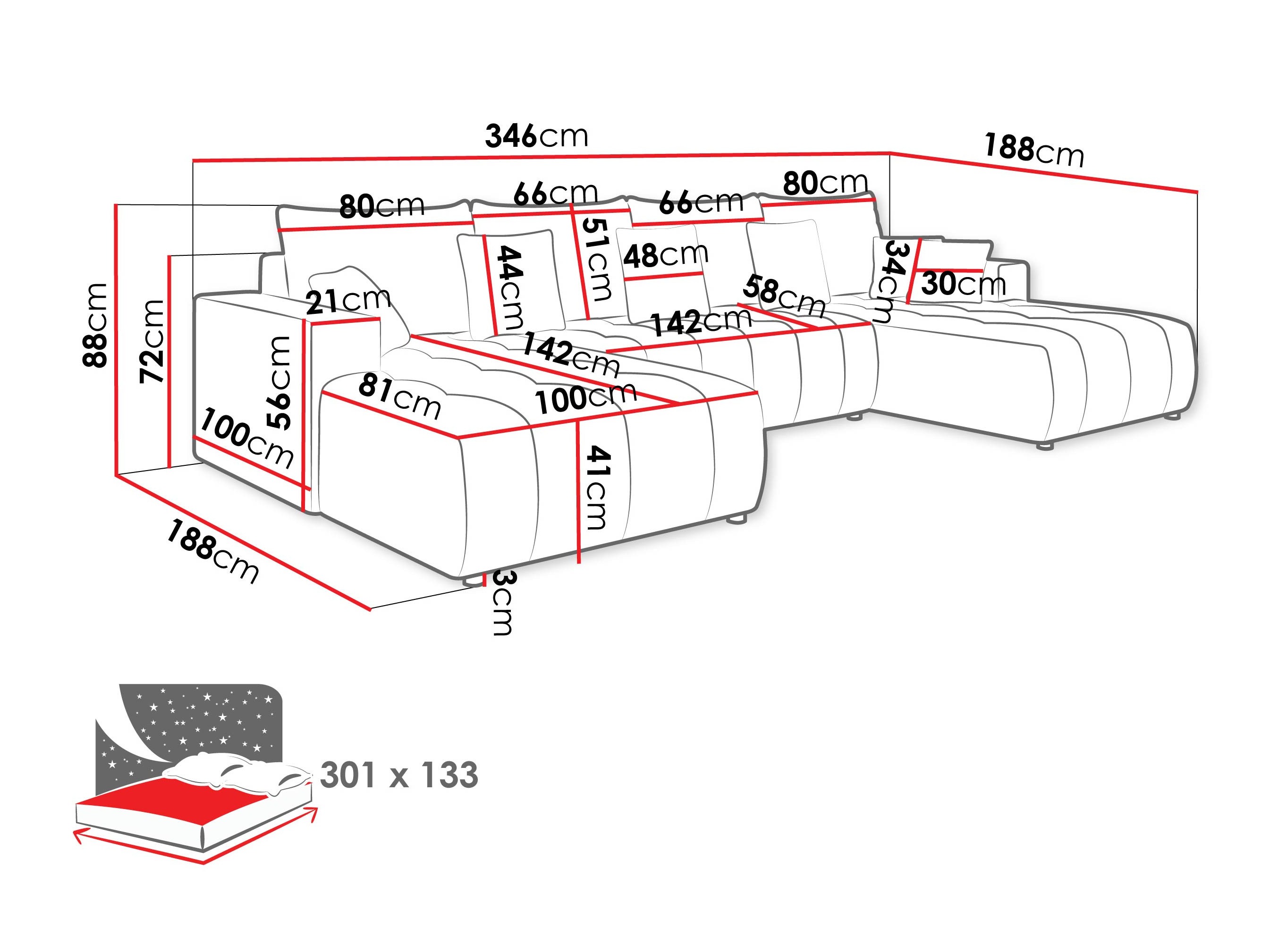 Ugaona sofa Bountiful 105 (Velo 623)