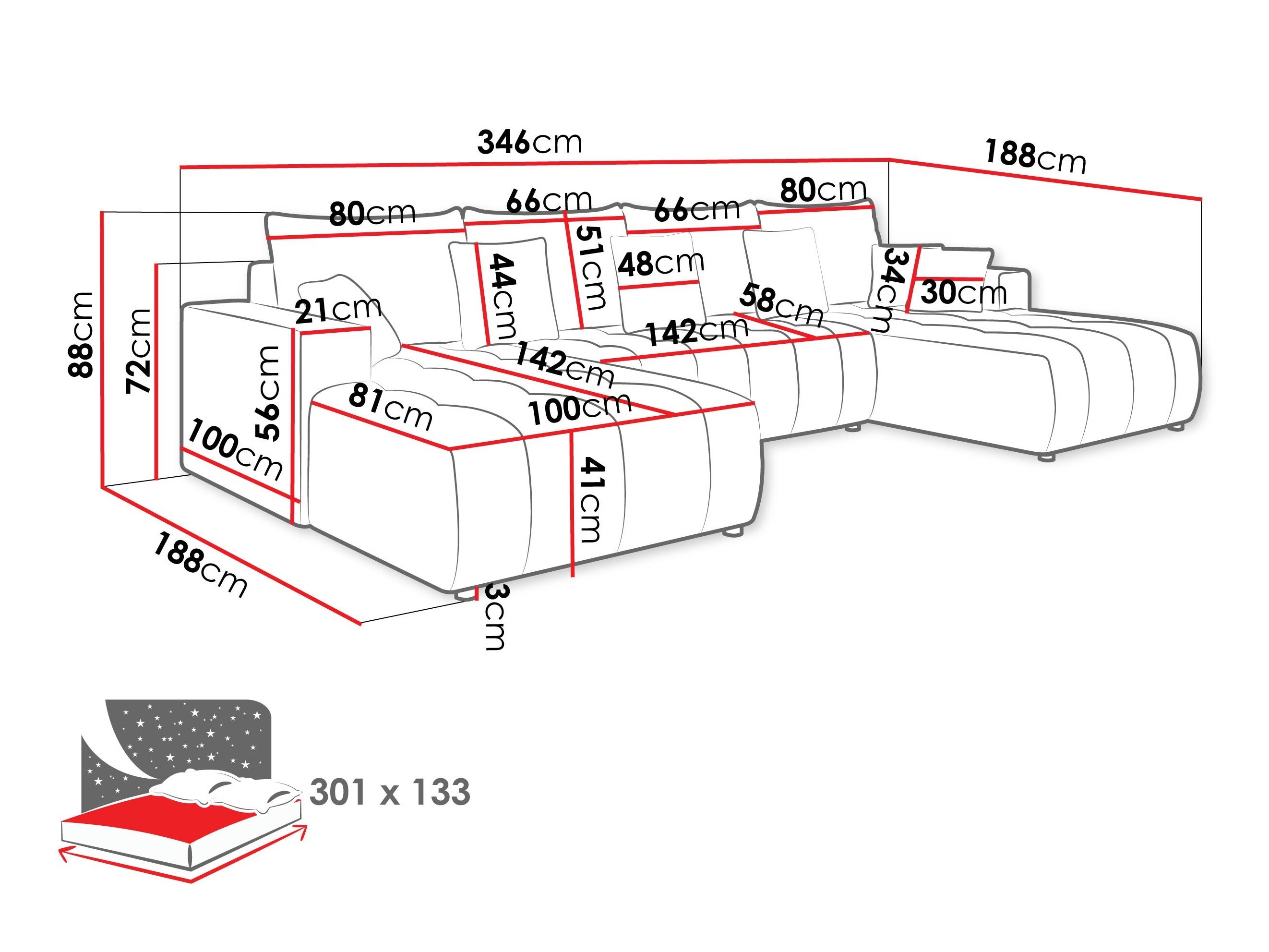 Ugaona sofa Bountiful 105 (Velo 635)