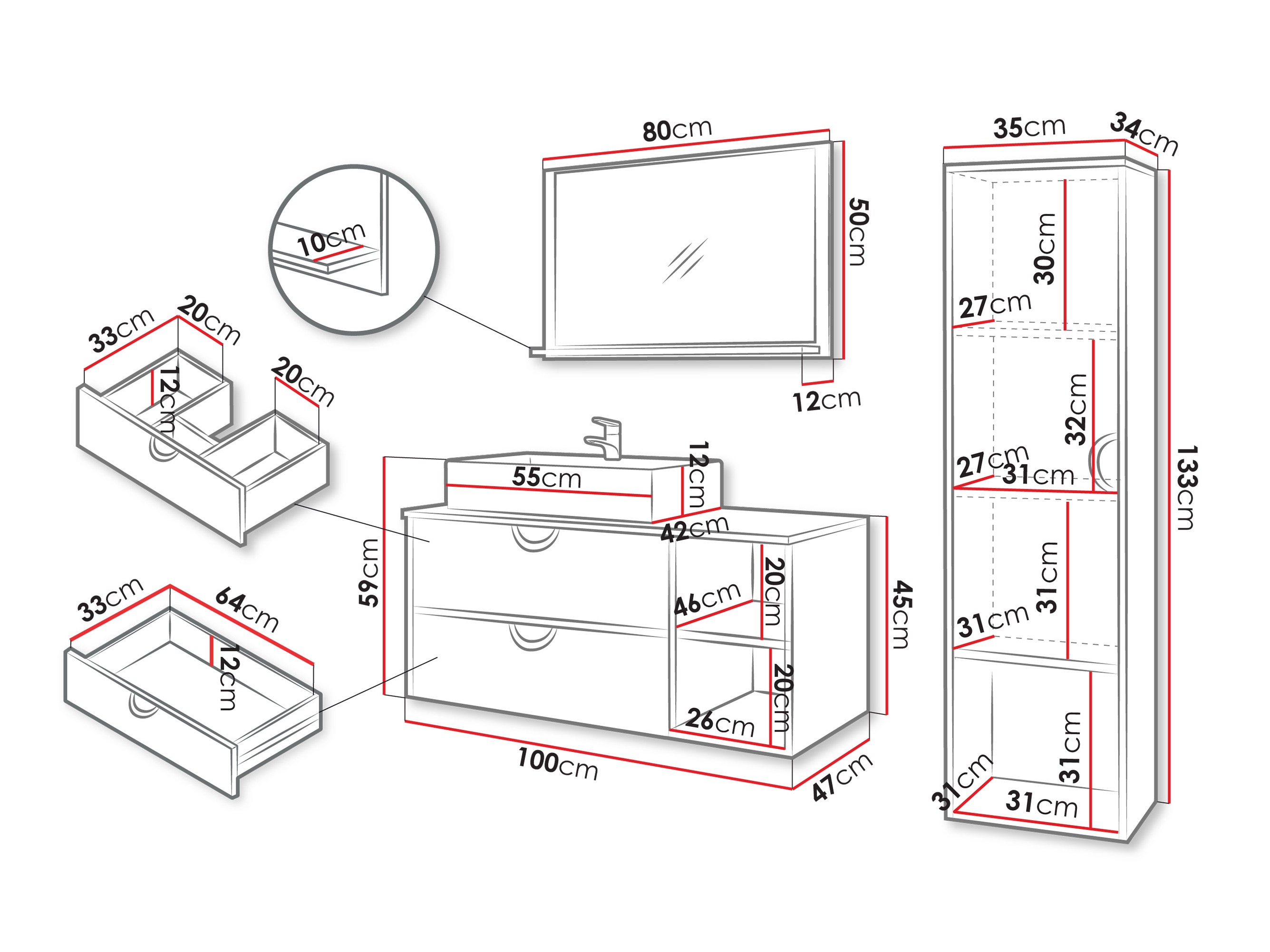Set za kupatilo Providence 196 (Hrast)