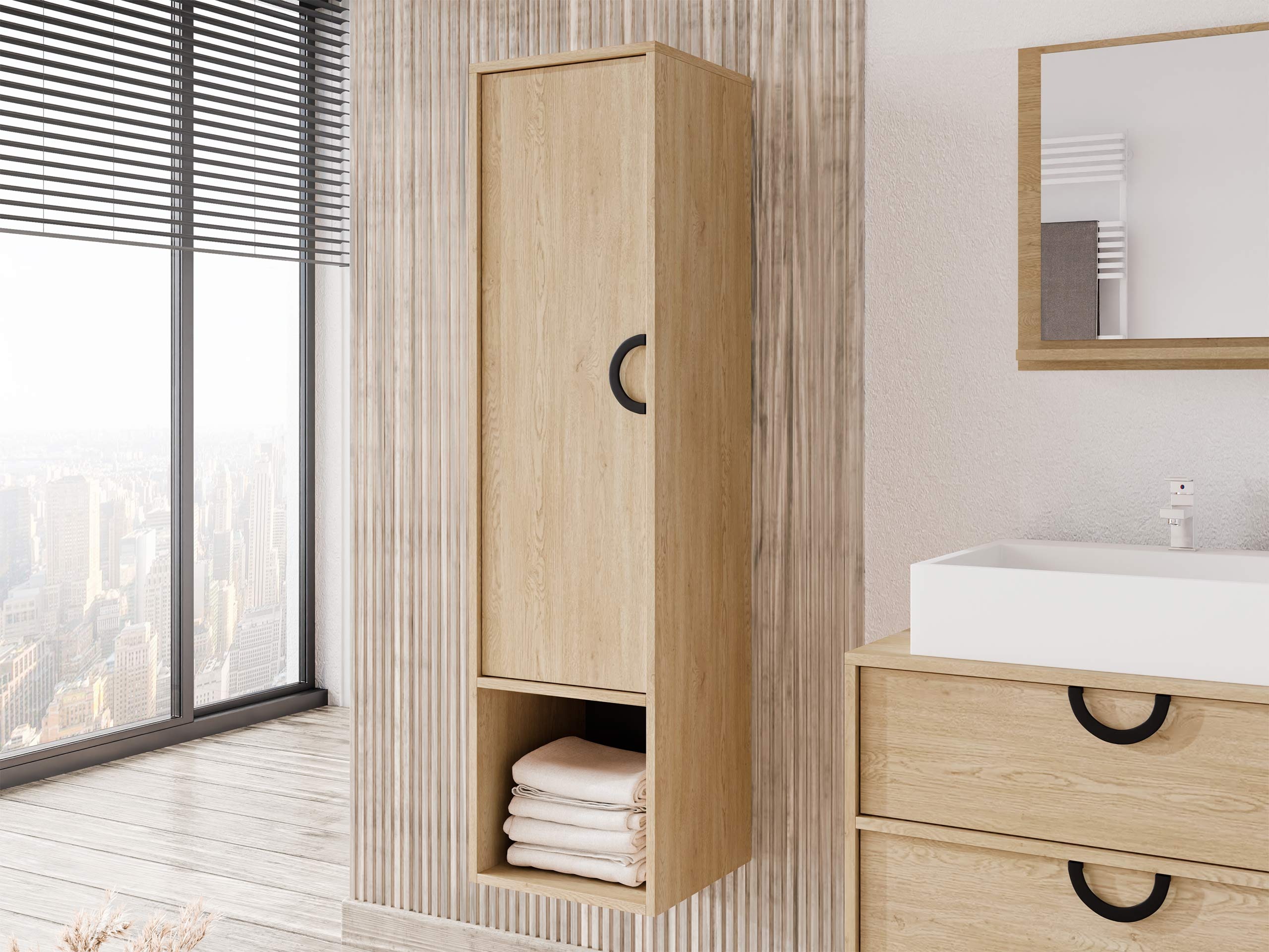 Viseći ormarić za kupatilo Providence 194 (Hrast)