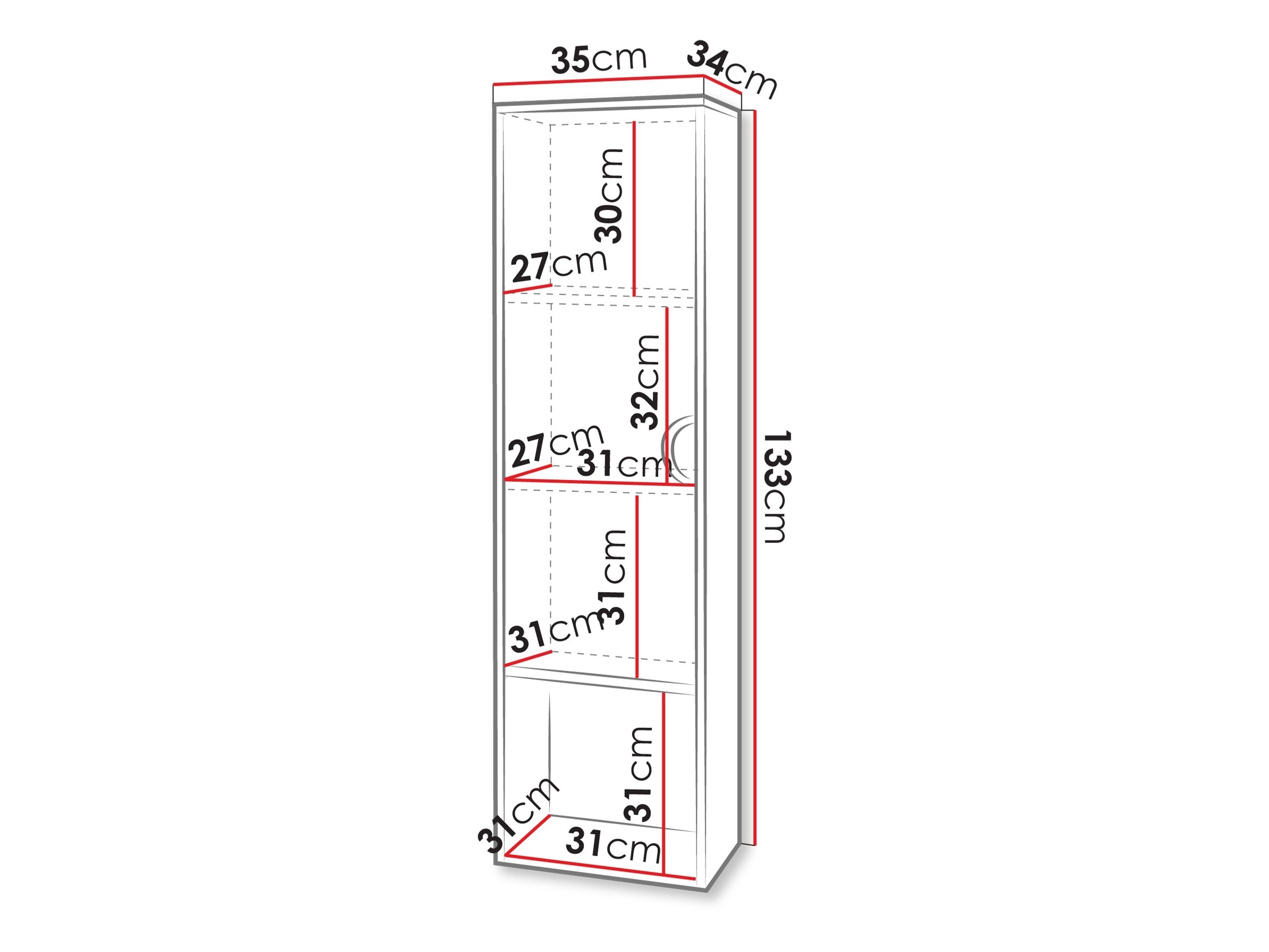 Viseći ormarić za kupatilo Providence 194 (Hrast)