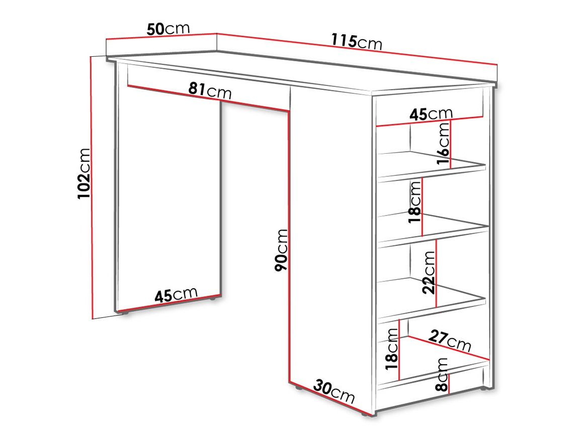 Barski sto Comfivo 259 (Kašmir)