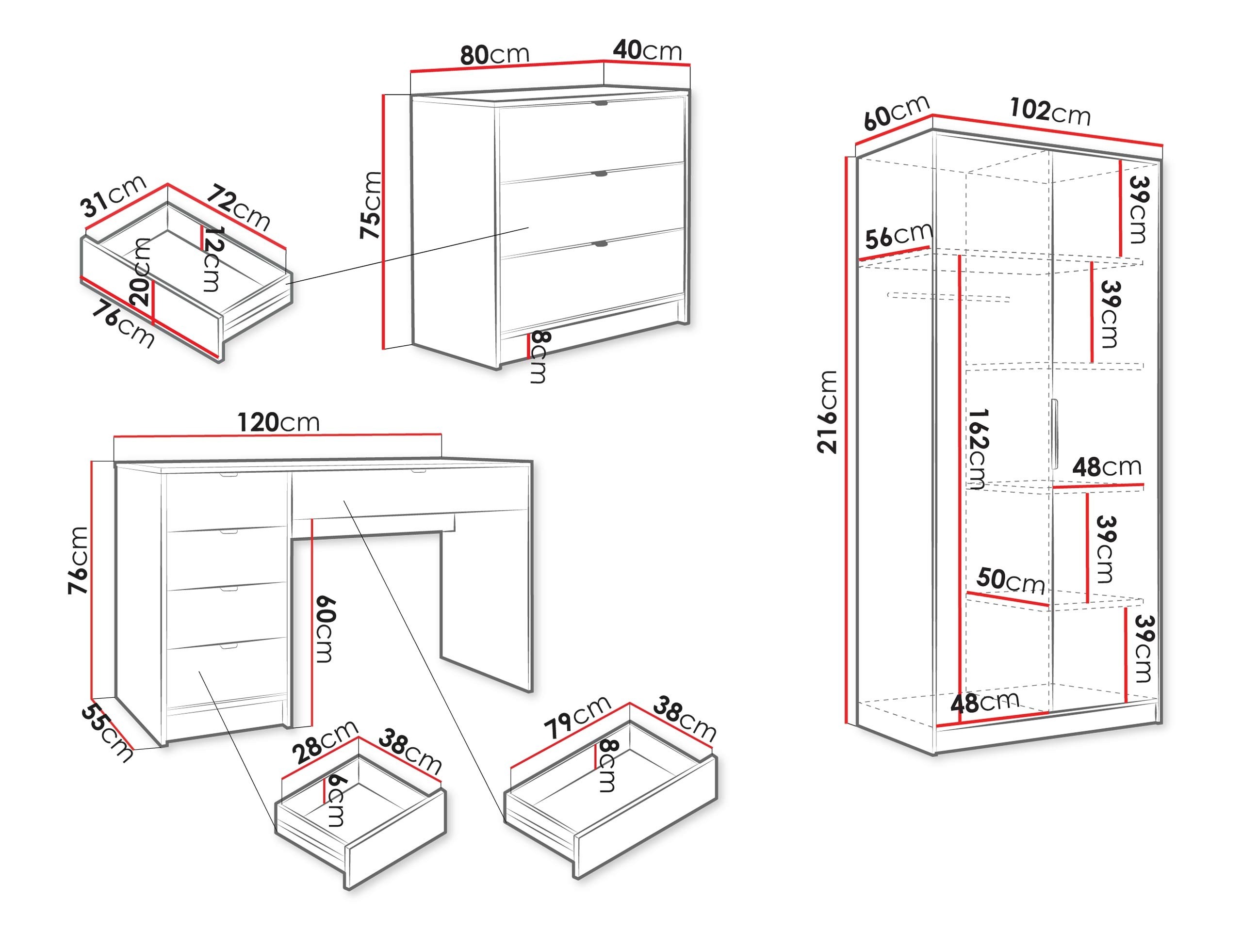 Set za kućnu kancelariju Comfivo Larmire 123 (Bež)
