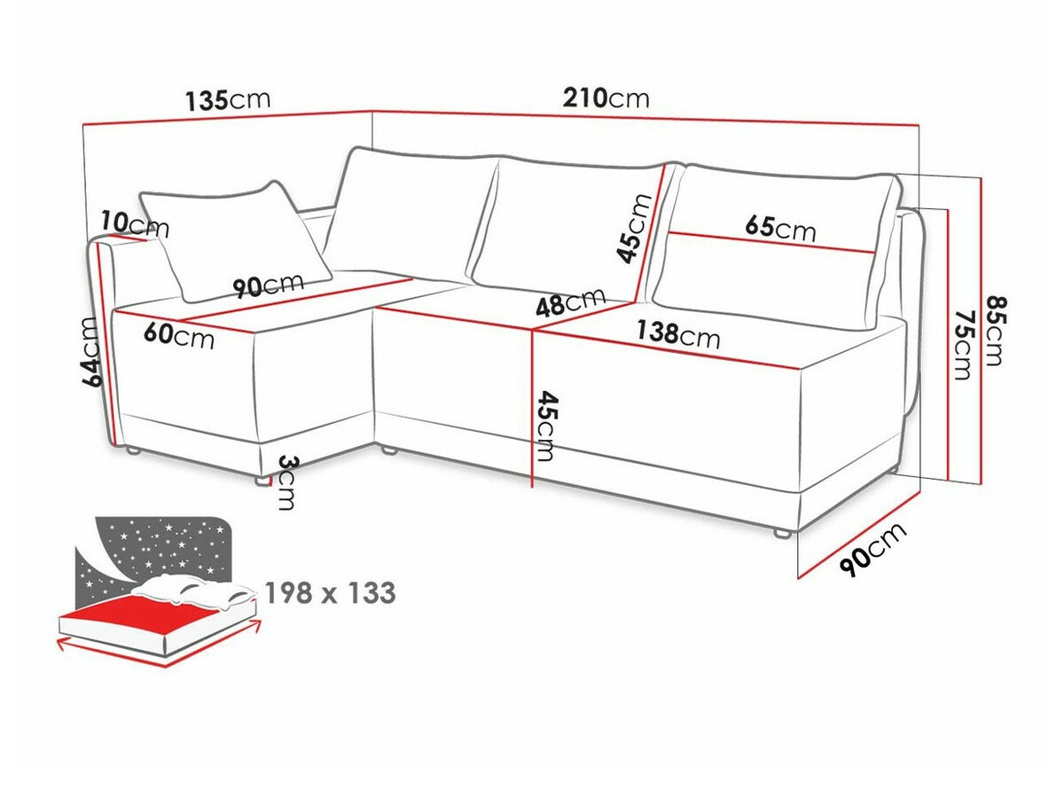 Ugaona sofa Columbus 149 (Poso 125)