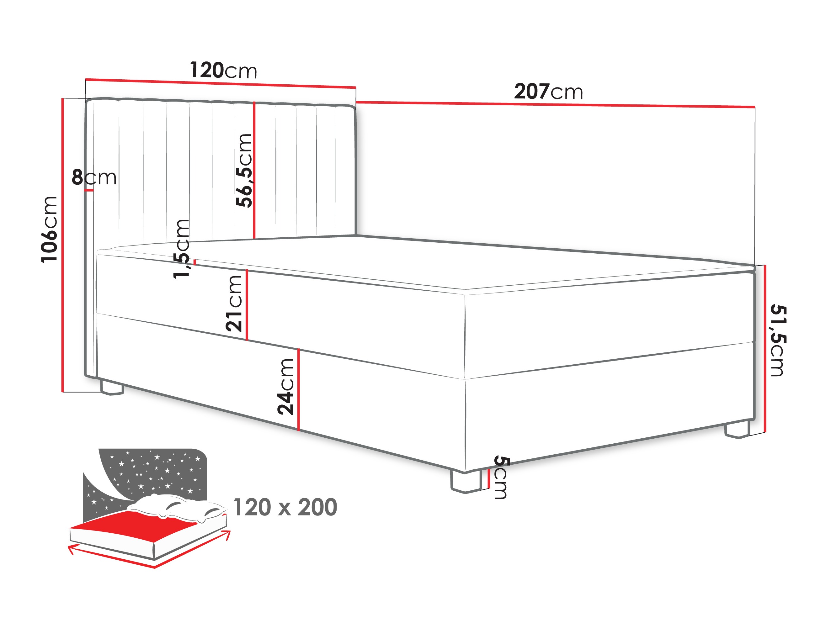 Boxspring krevet Sanford 108 (Manila 09)
