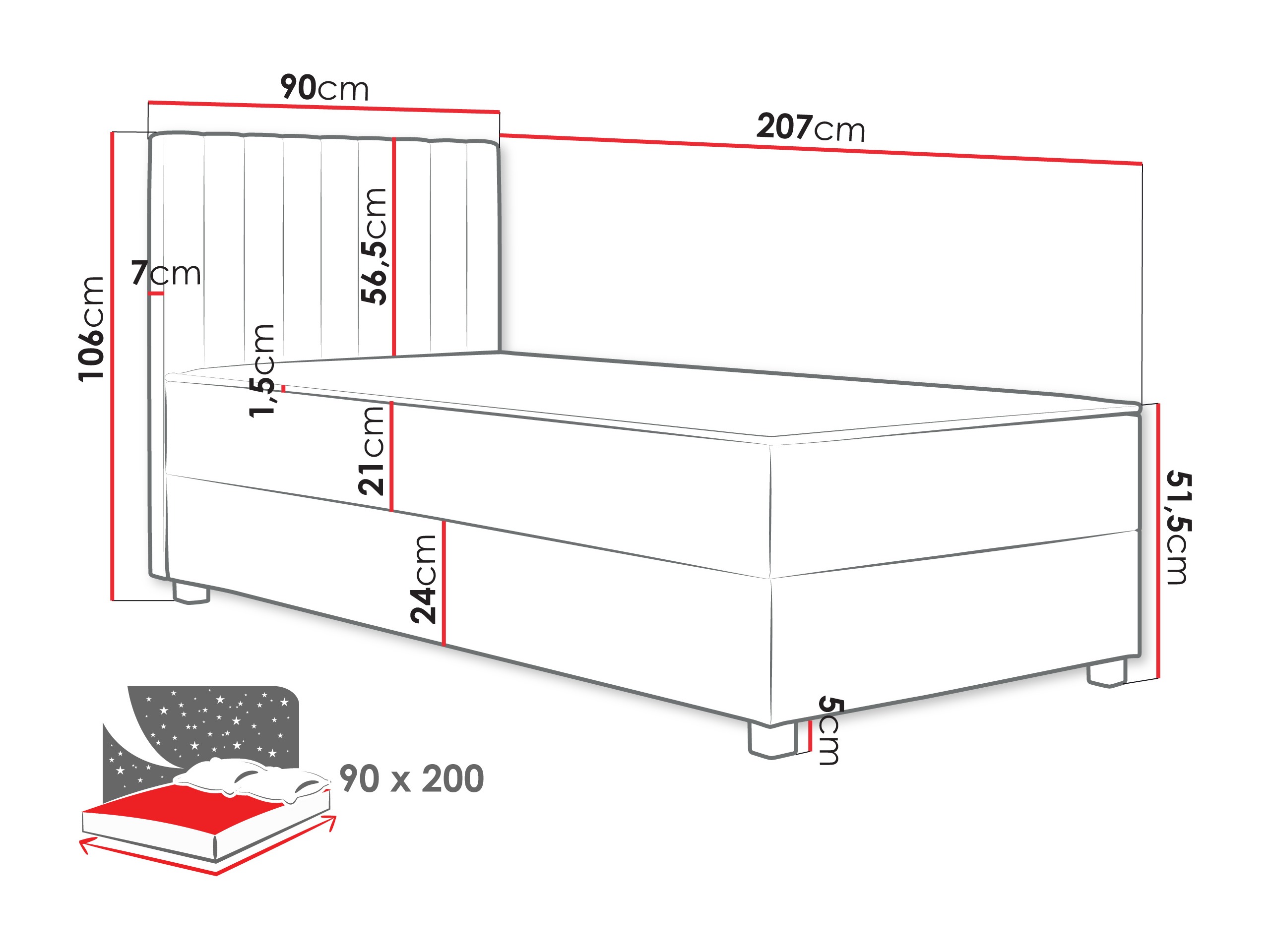 Boxspring krevet Sanford 108 (Manila 14)