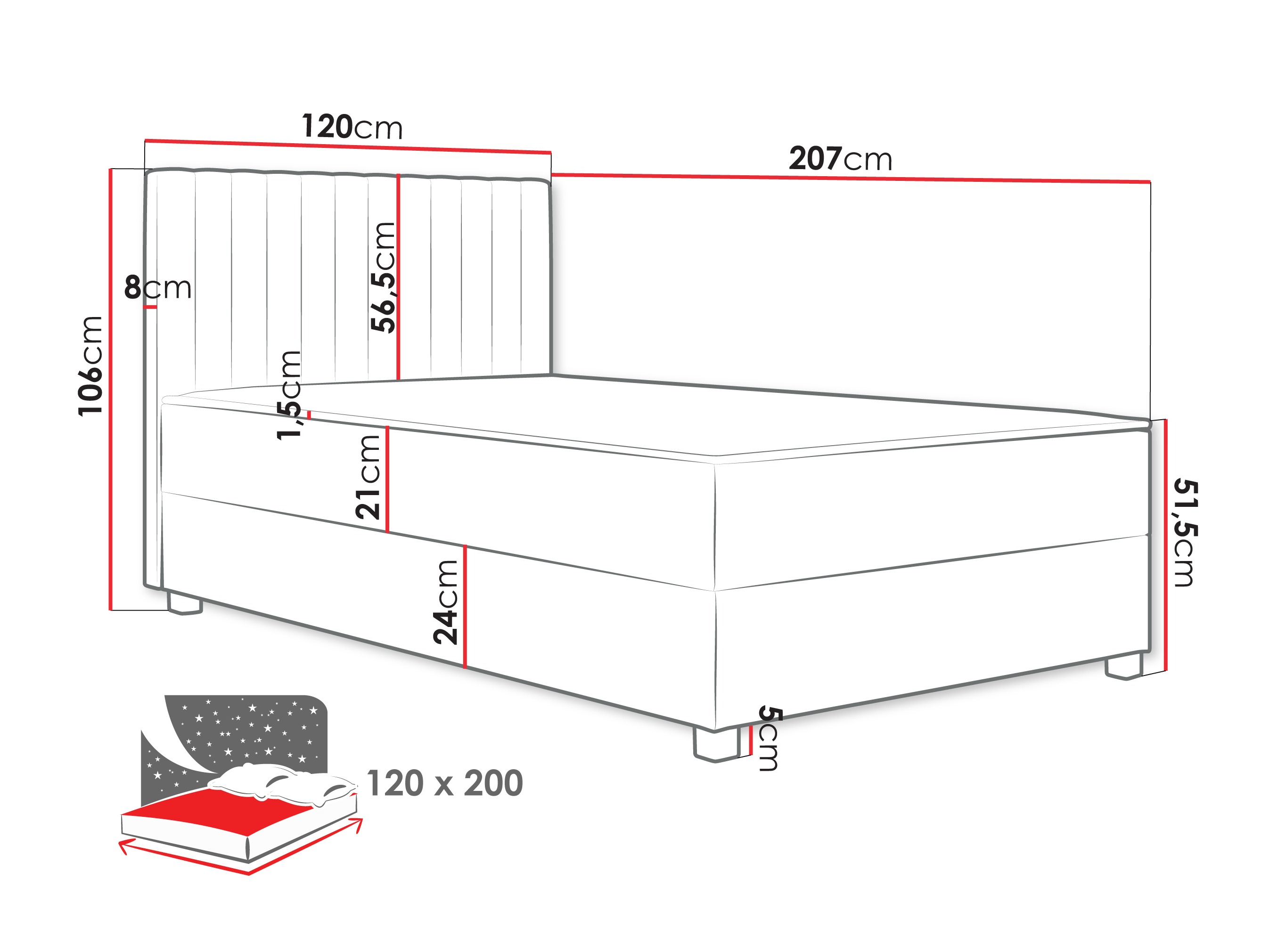 Boxspring krevet Sanford 108 (Manila 14)