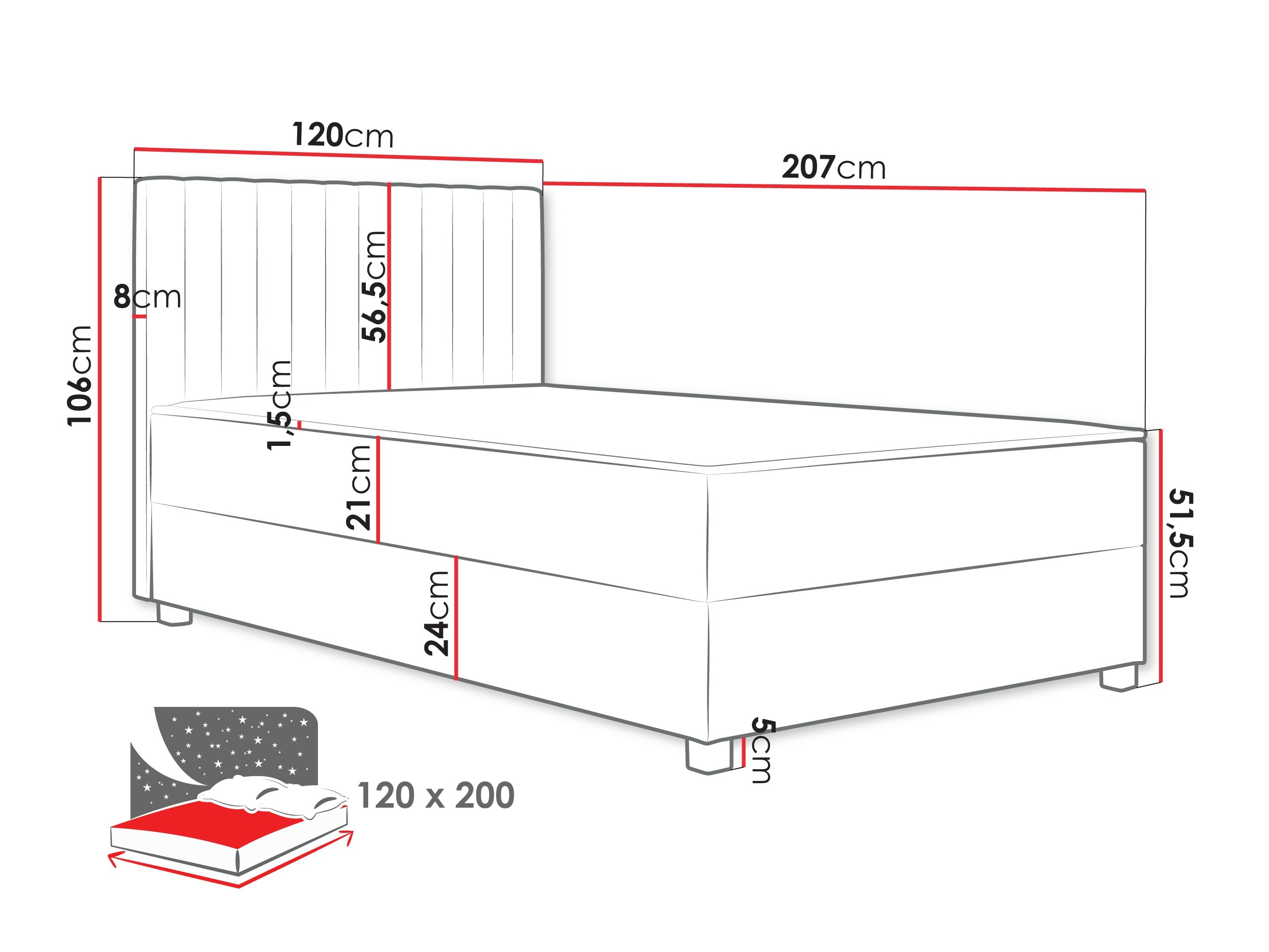 Boxspring krevet Sanford 108 (Manila 26)