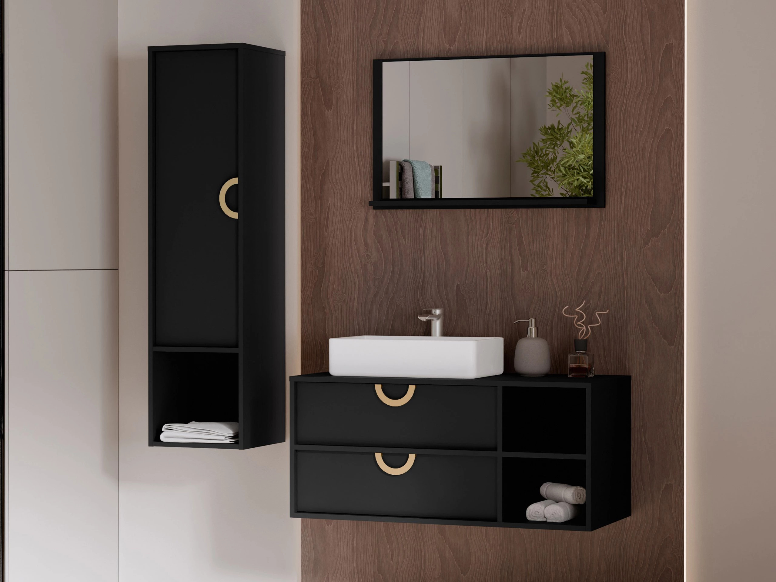 Set za kupatilo Sodalis (Crno)