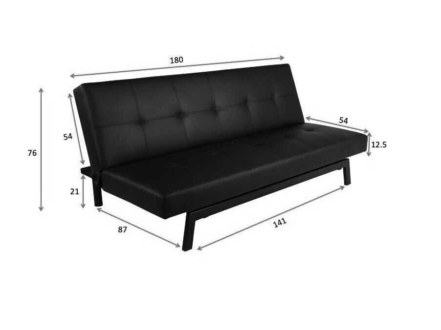 Sofa na razvlačenje Dallas 1710 (Tamnosiva + Crno)