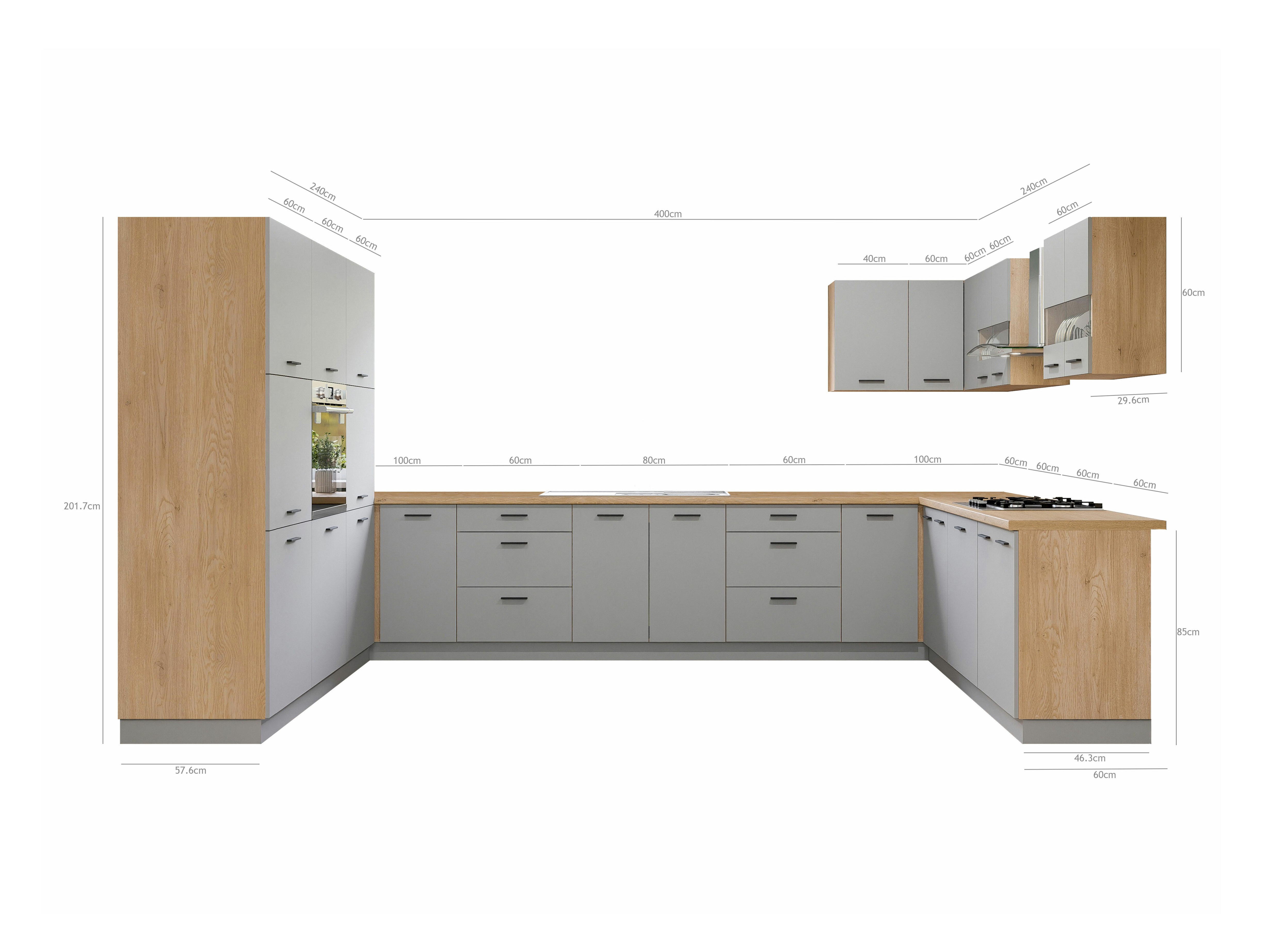 Modularni kuhinjski set Ati Grey 132