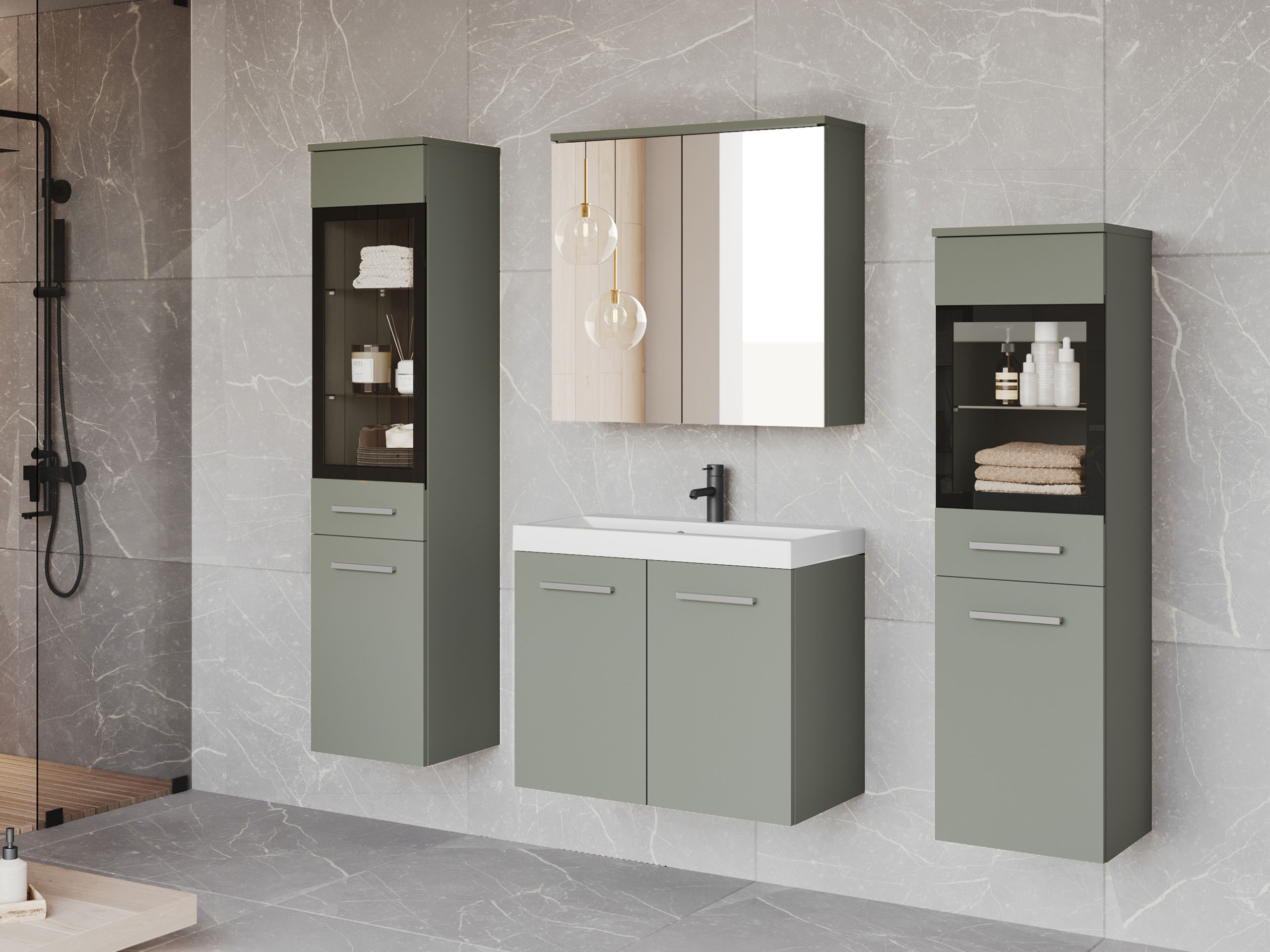 Set za kupatilo Sarasota 140 (Прашњаво зелена)